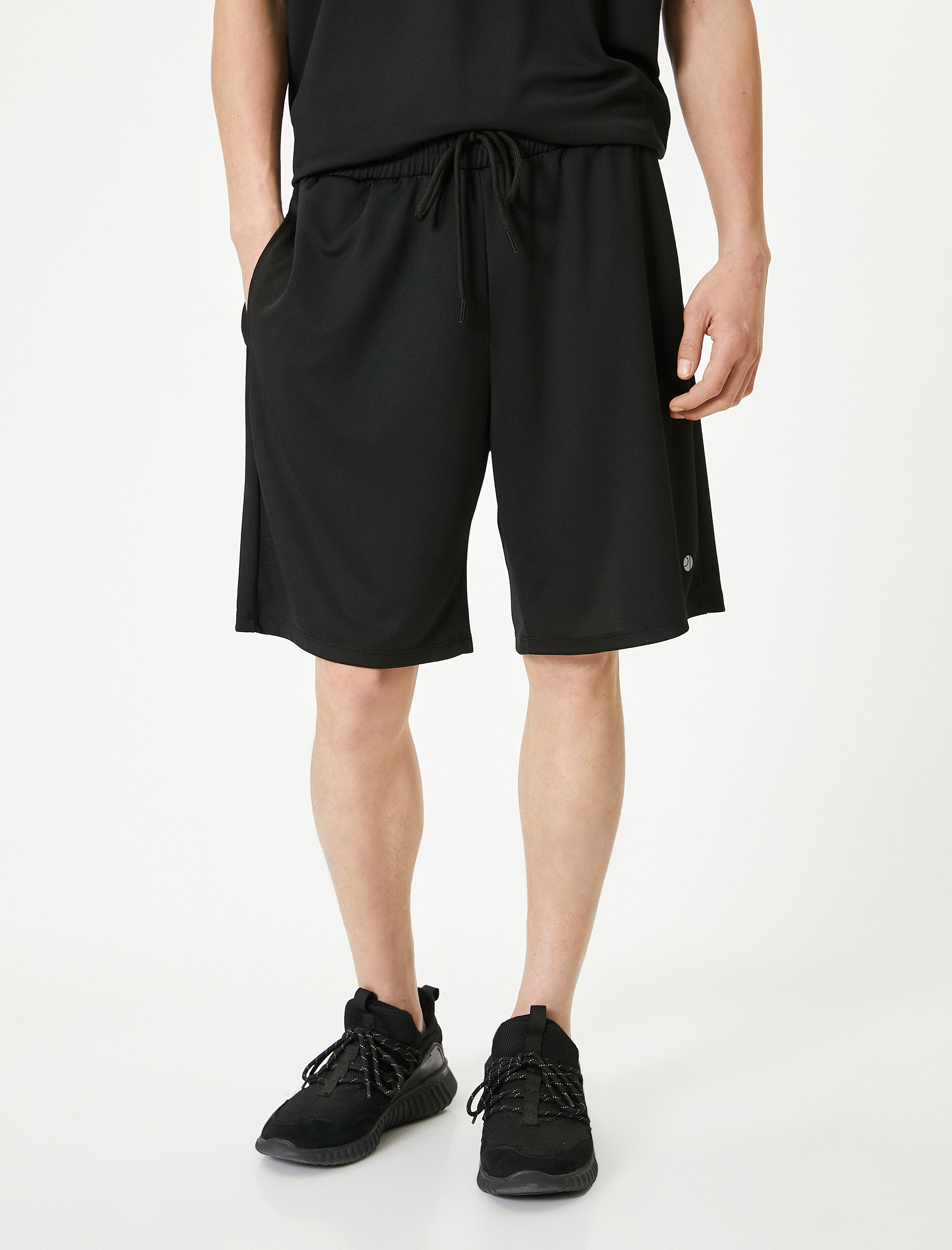   Spor Şort Beli Bağcıklı Cep Detaylı Baskılı