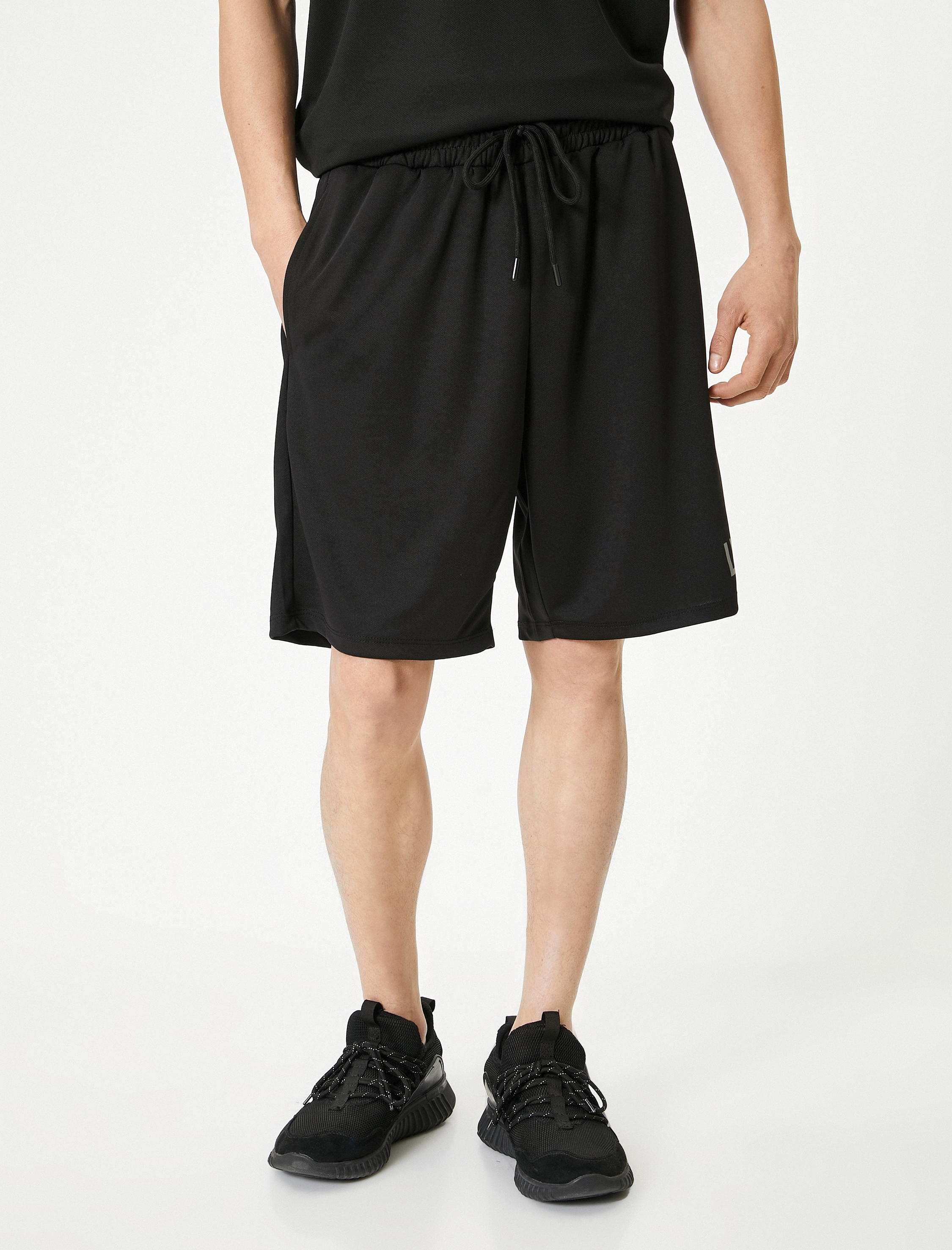   Spor Şort Beli Bağcıklı Baskılı