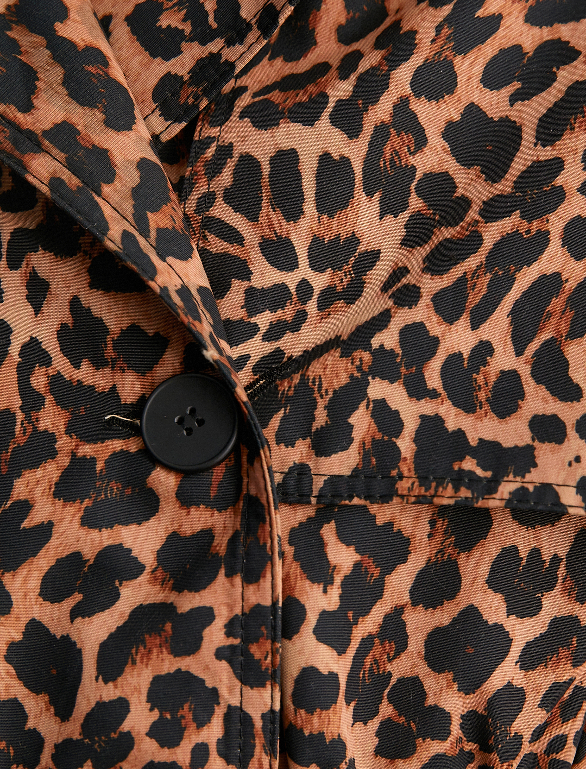 Leopar Desenli Trençkot Kemer Detaylı