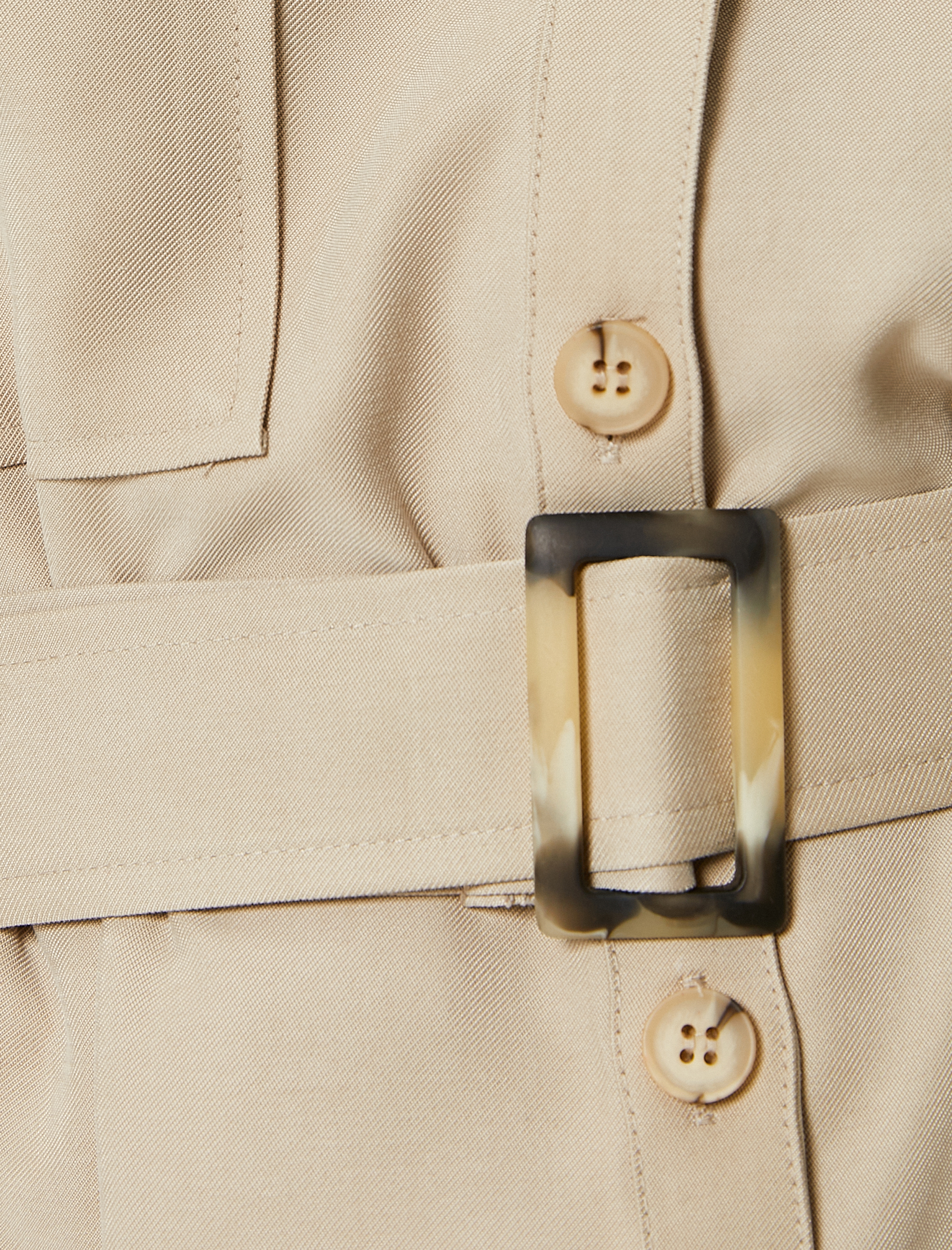   Gömlek Elbise Kemerli Kapaklı Cepli Kısa Kollu Düğmeli Viskon