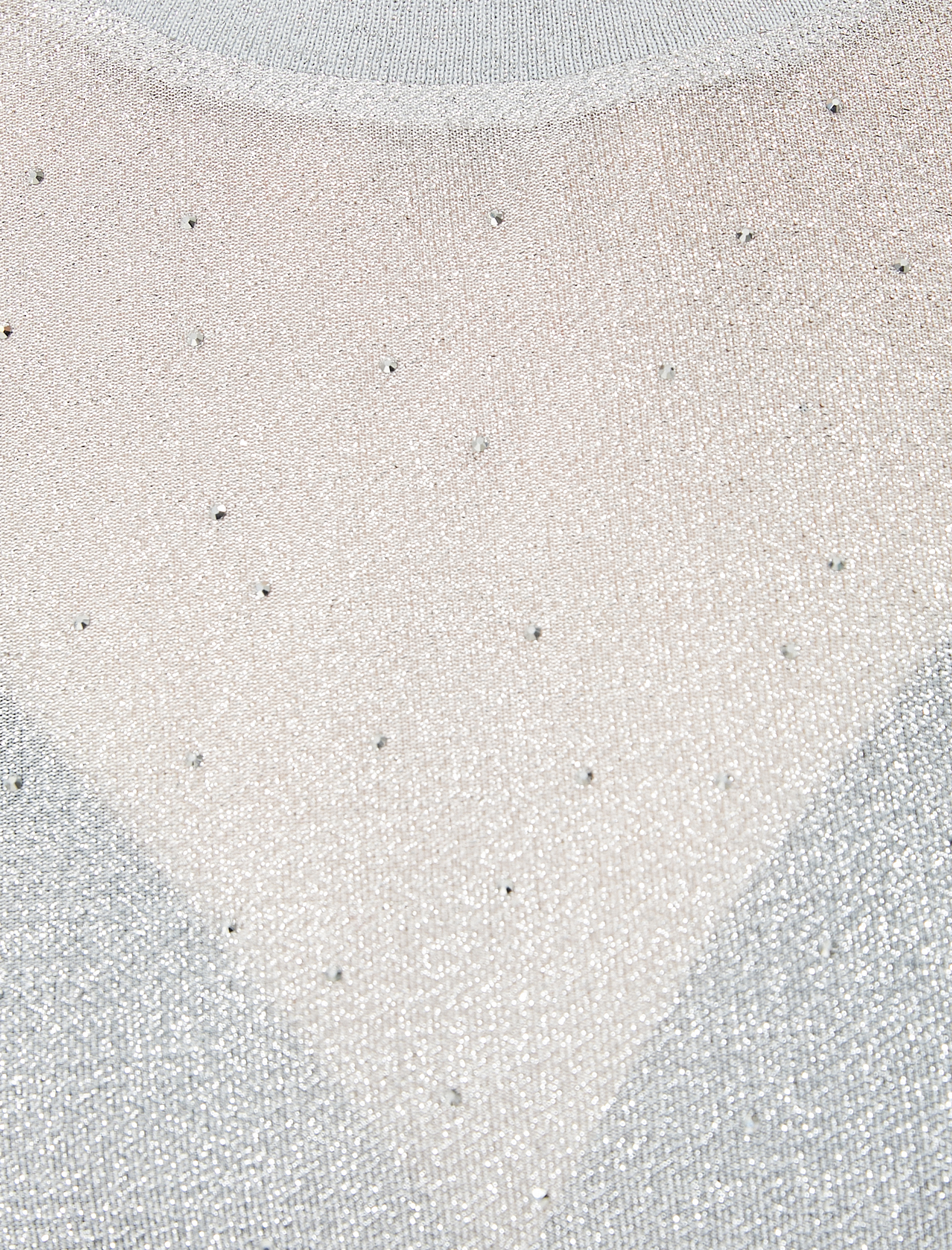   Metalik Simli Tişört Bisiklet Yaka Kısa Kollu Parlak Taşlı