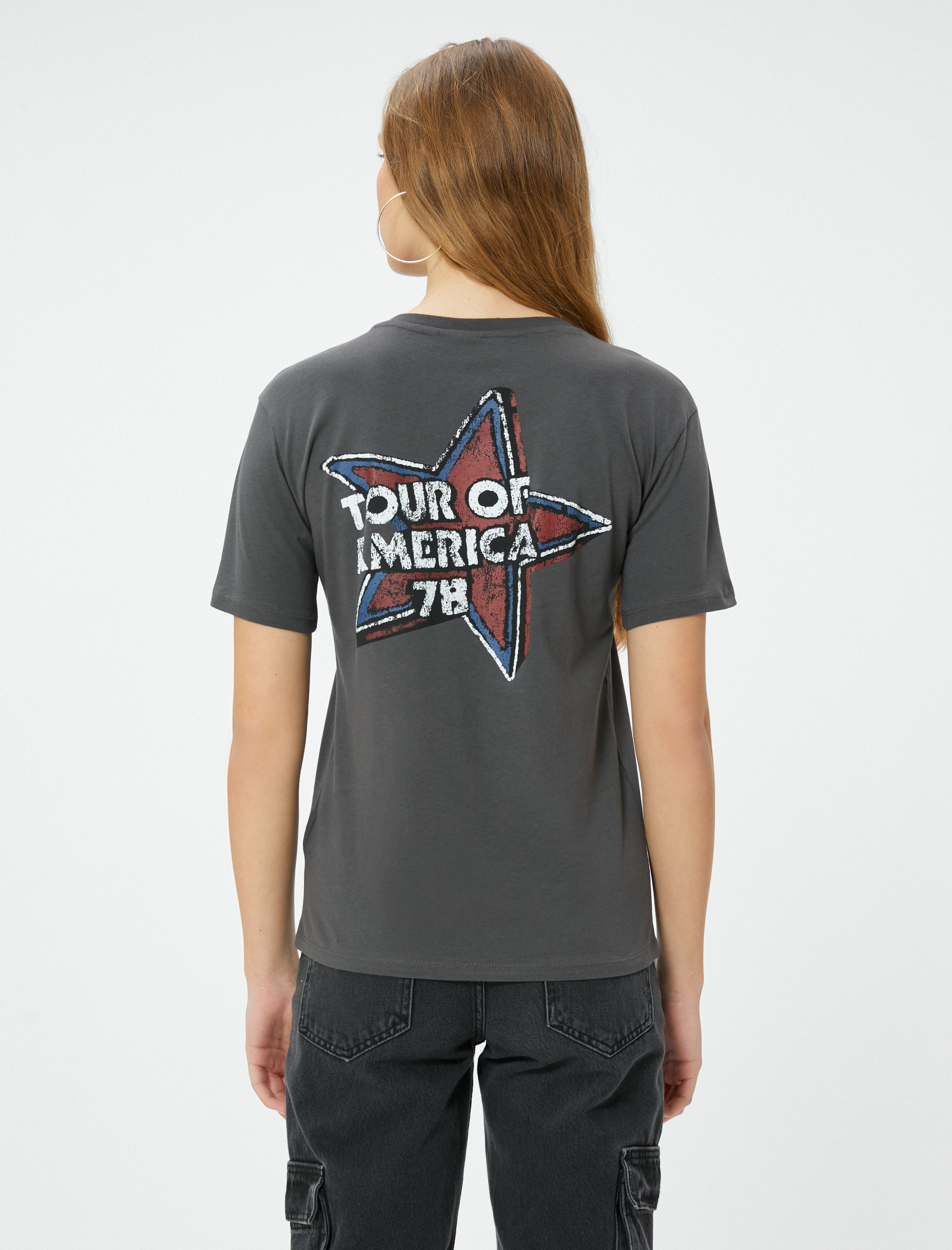   Rolling Stone Tişört Arkası Baskılı Lisanslı Kısa Kollu Bisiklet Yaka Pamuklu