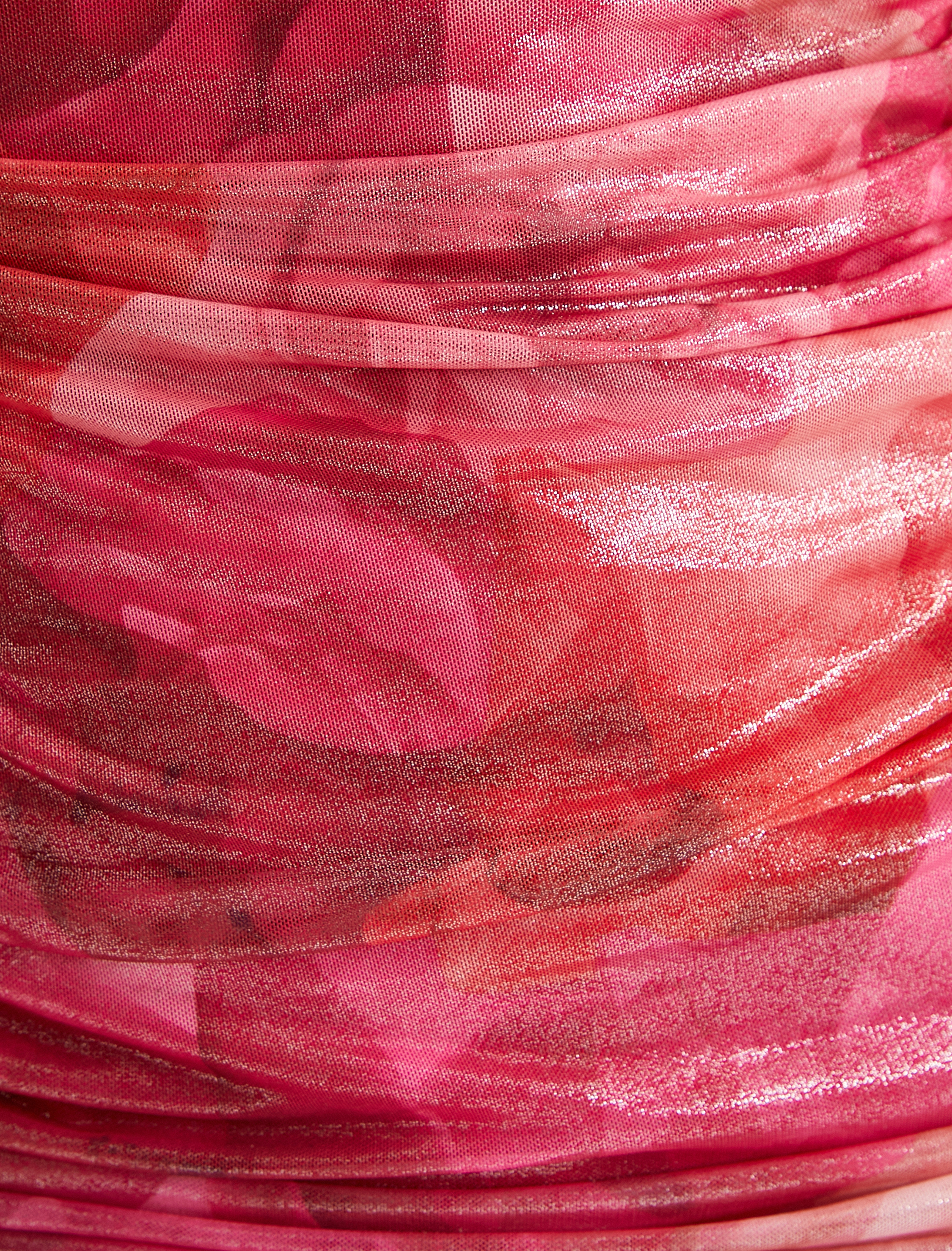 Çiçekli Straplez Elbise Mini Boy Drape Detaylı Parlak Slim Fit