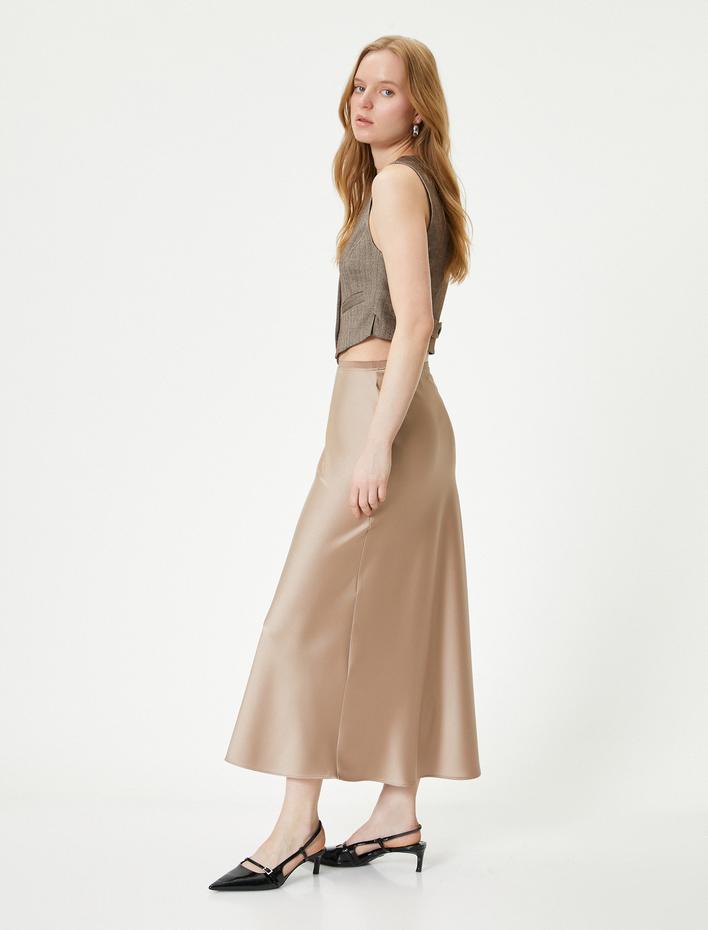  Midi Saten Etek Normal Bel
