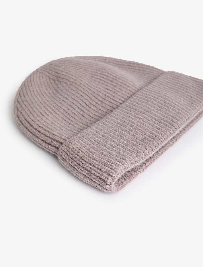 Erkek Örgü Bere İçi Peluş Astarlı Katlama Detaylı