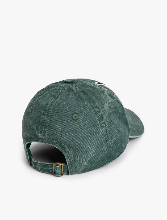 Erkek Kep Şapka Kolej İşlemeli Soluk Efektli