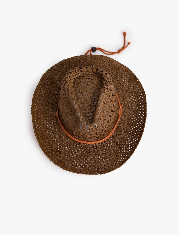 Kadın Hasır Şapka Halat Detaylı