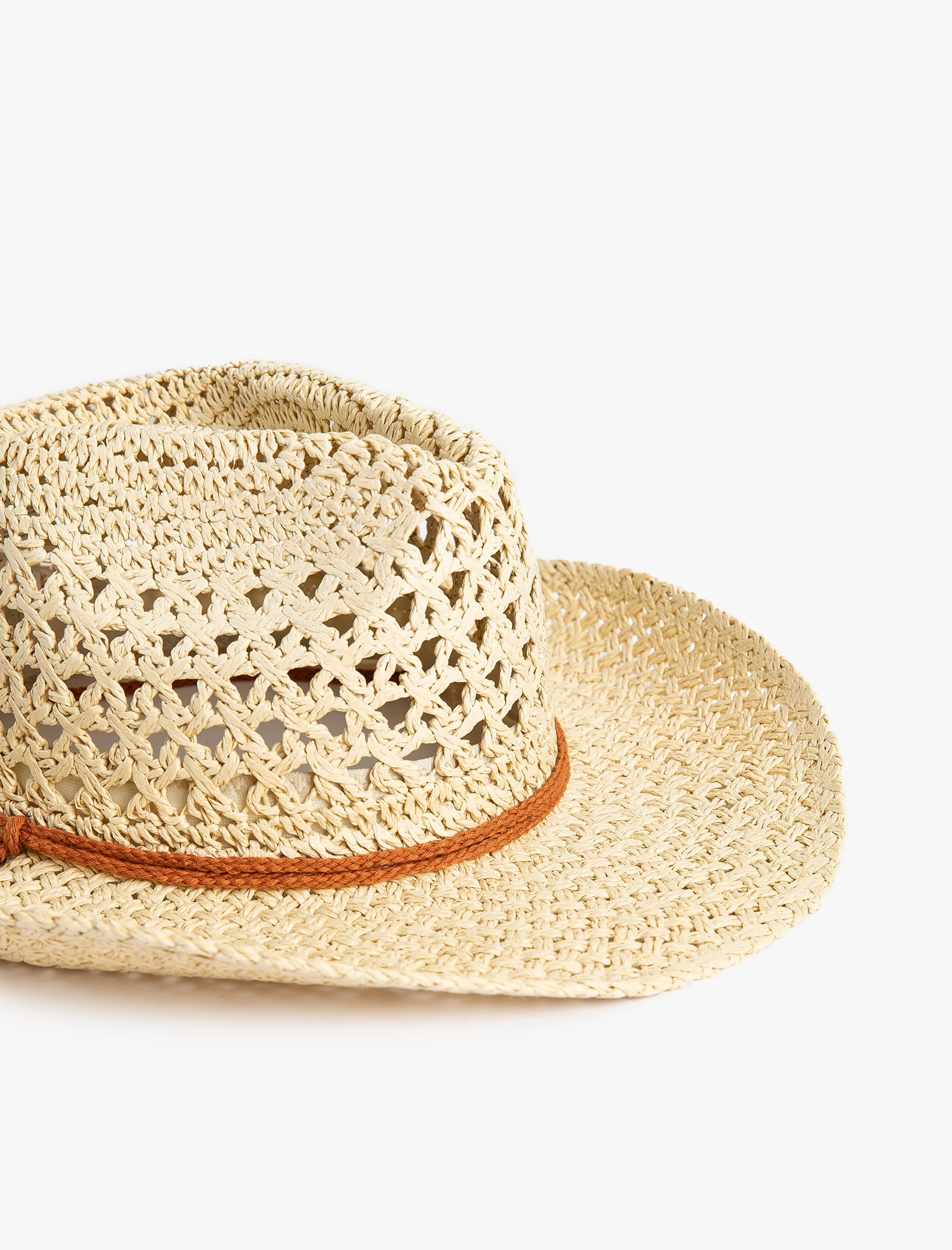  Kadın Hasır Şapka Halat Detaylı