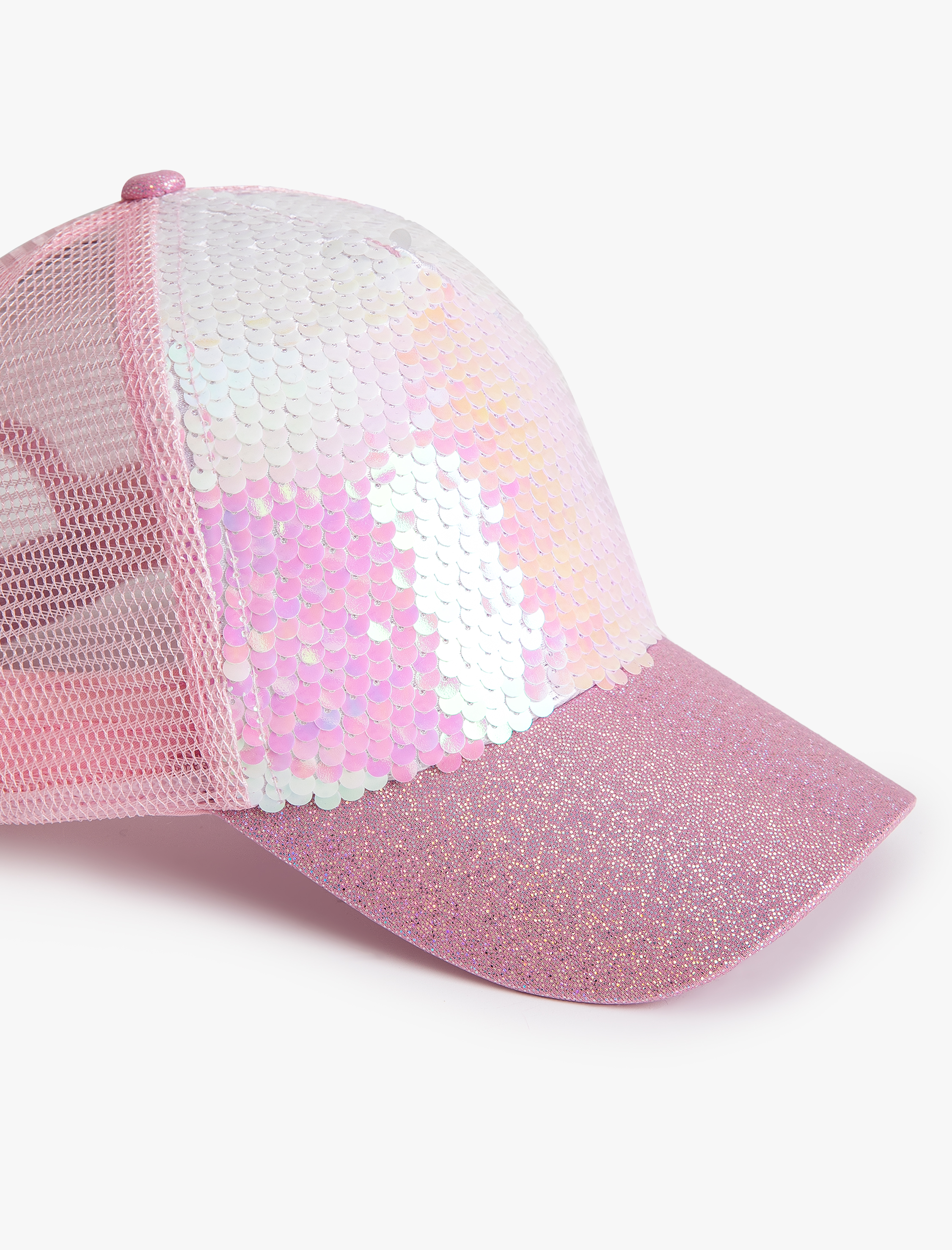 Kız Çocuk Fileli Kep Şapka Pullu Payetli