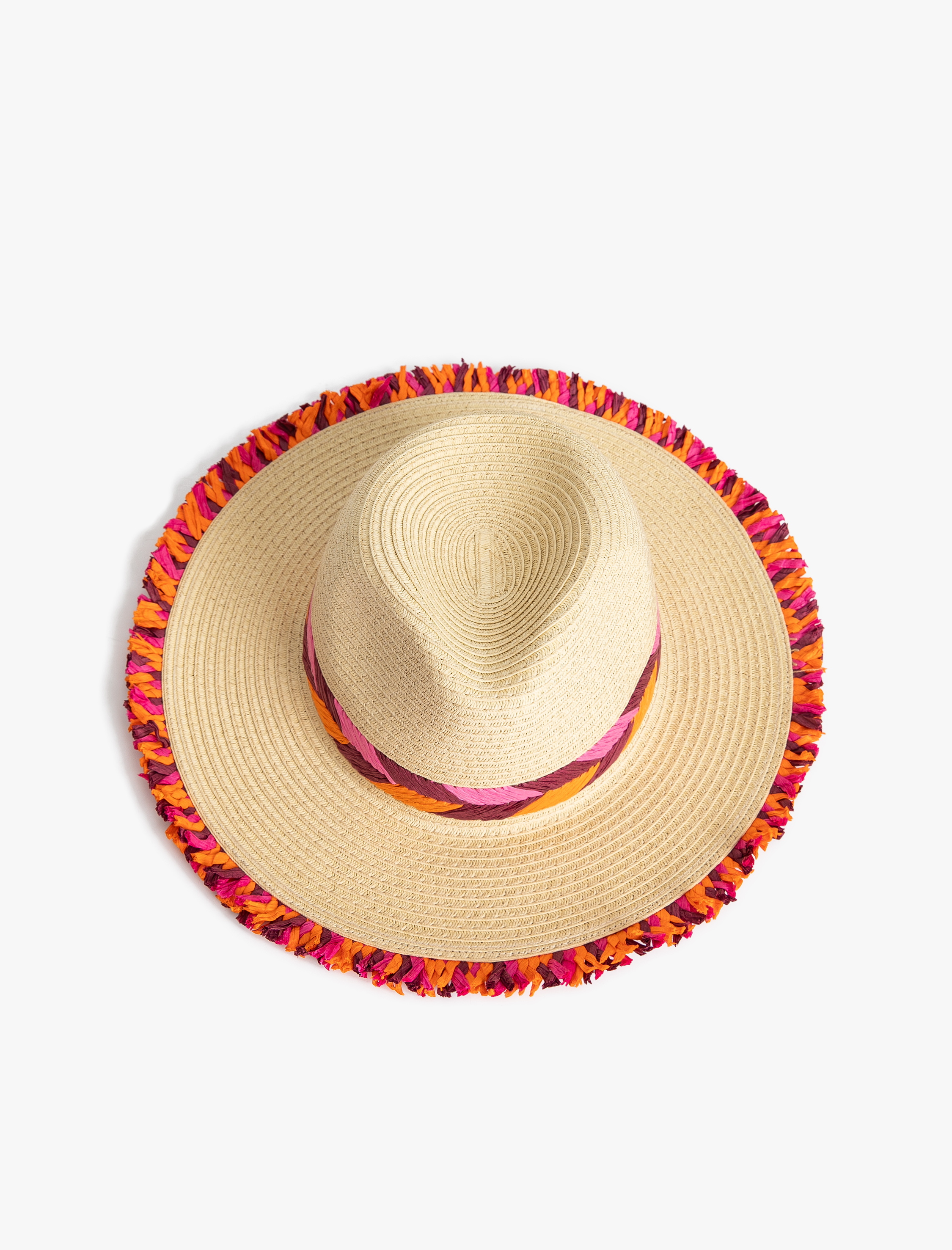  Kadın Fötr Hasır Şapka Örgü Detaylı - Koton X Sibil Çetinkaya