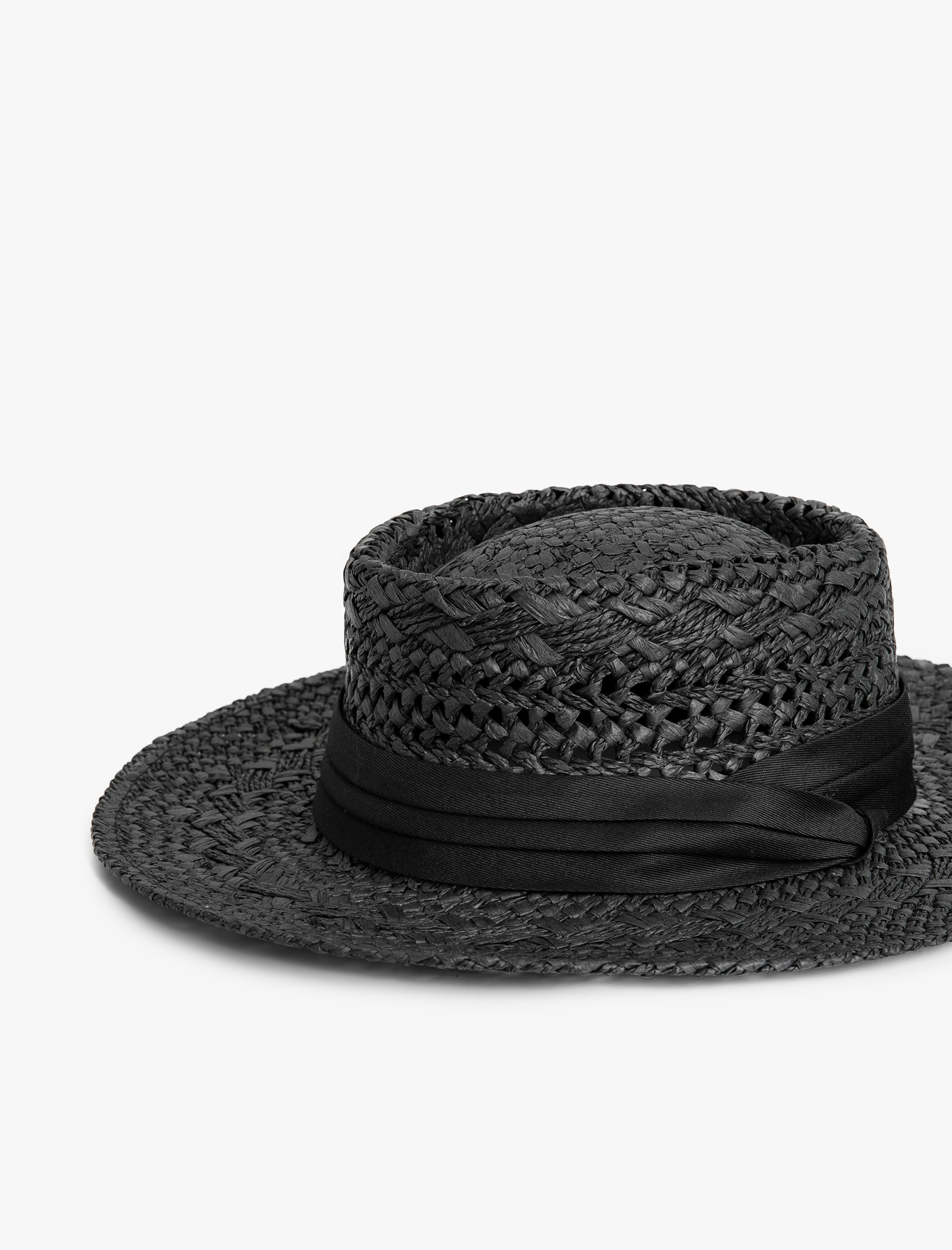  Kadın Hasır Şapka Bant Detaylı