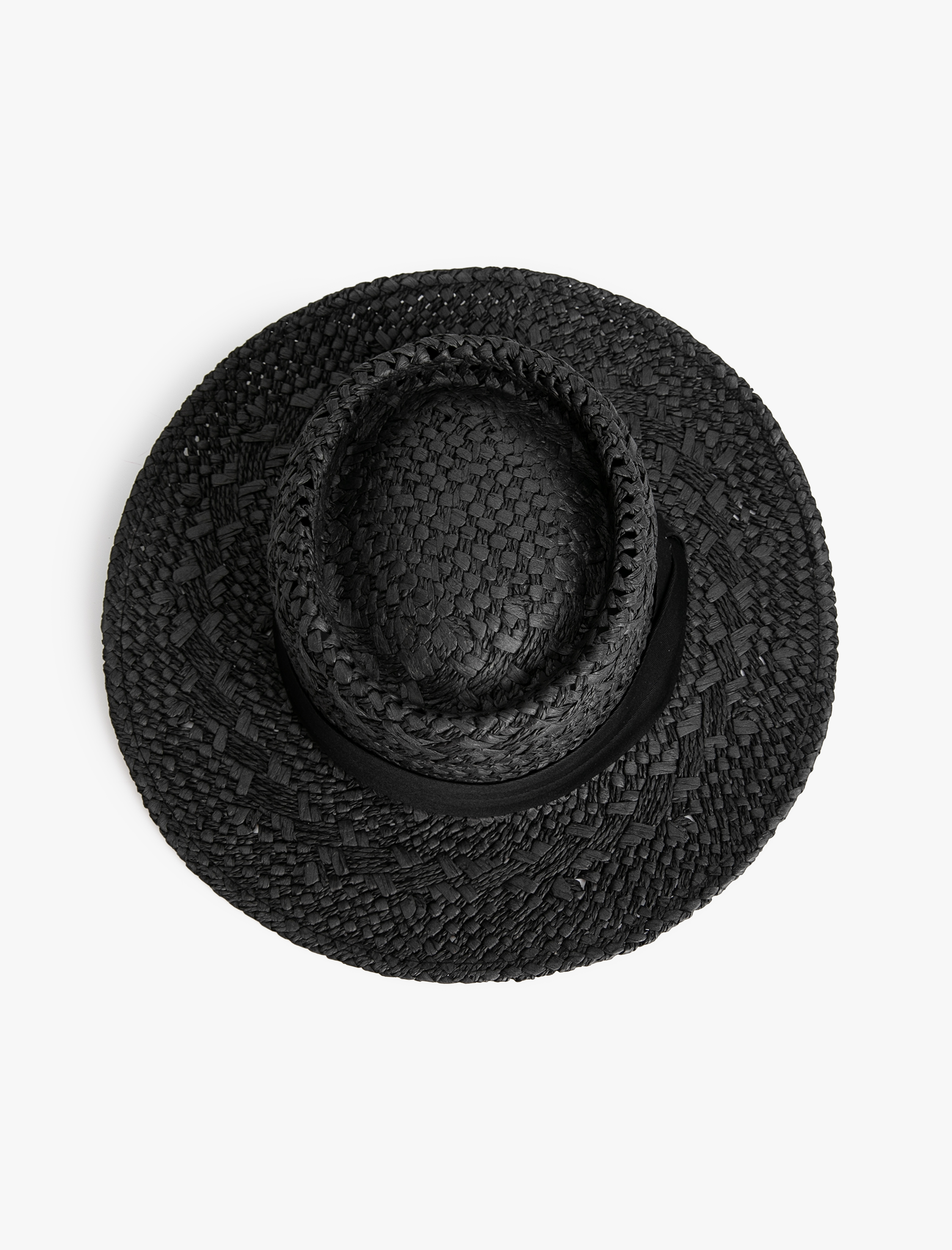  Kadın Hasır Şapka Bant Detaylı