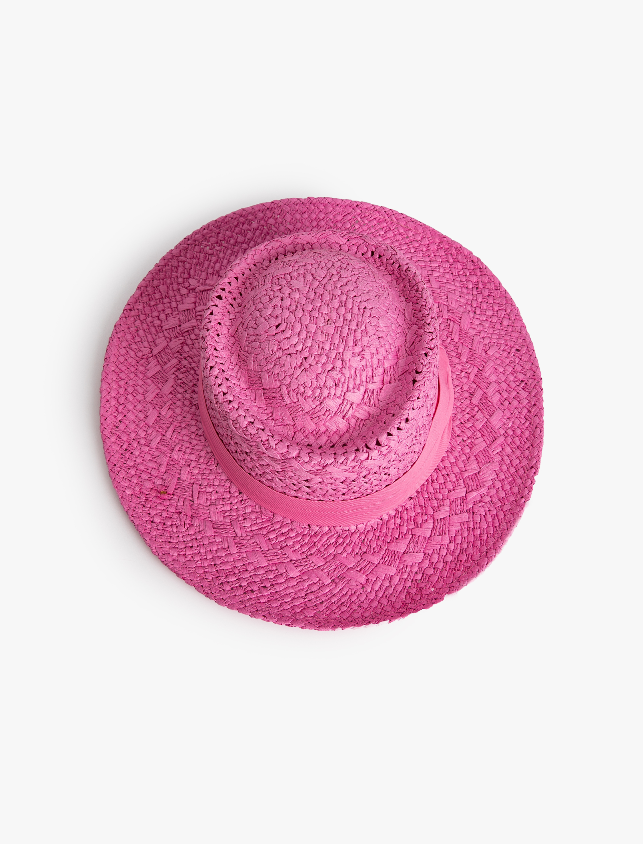  Kadın Hasır Şapka Bant Detaylı