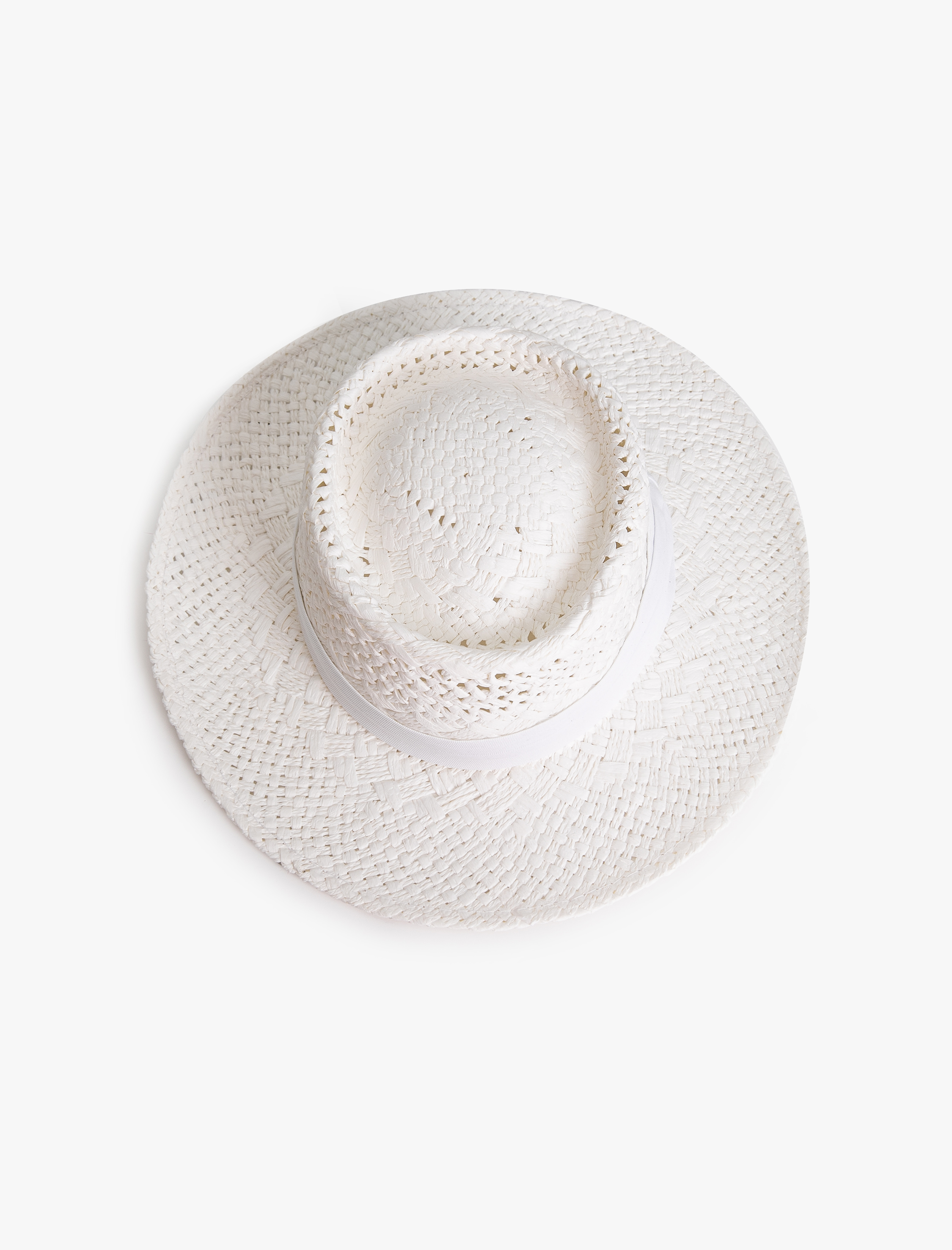  Kadın Hasır Şapka Bant Detaylı