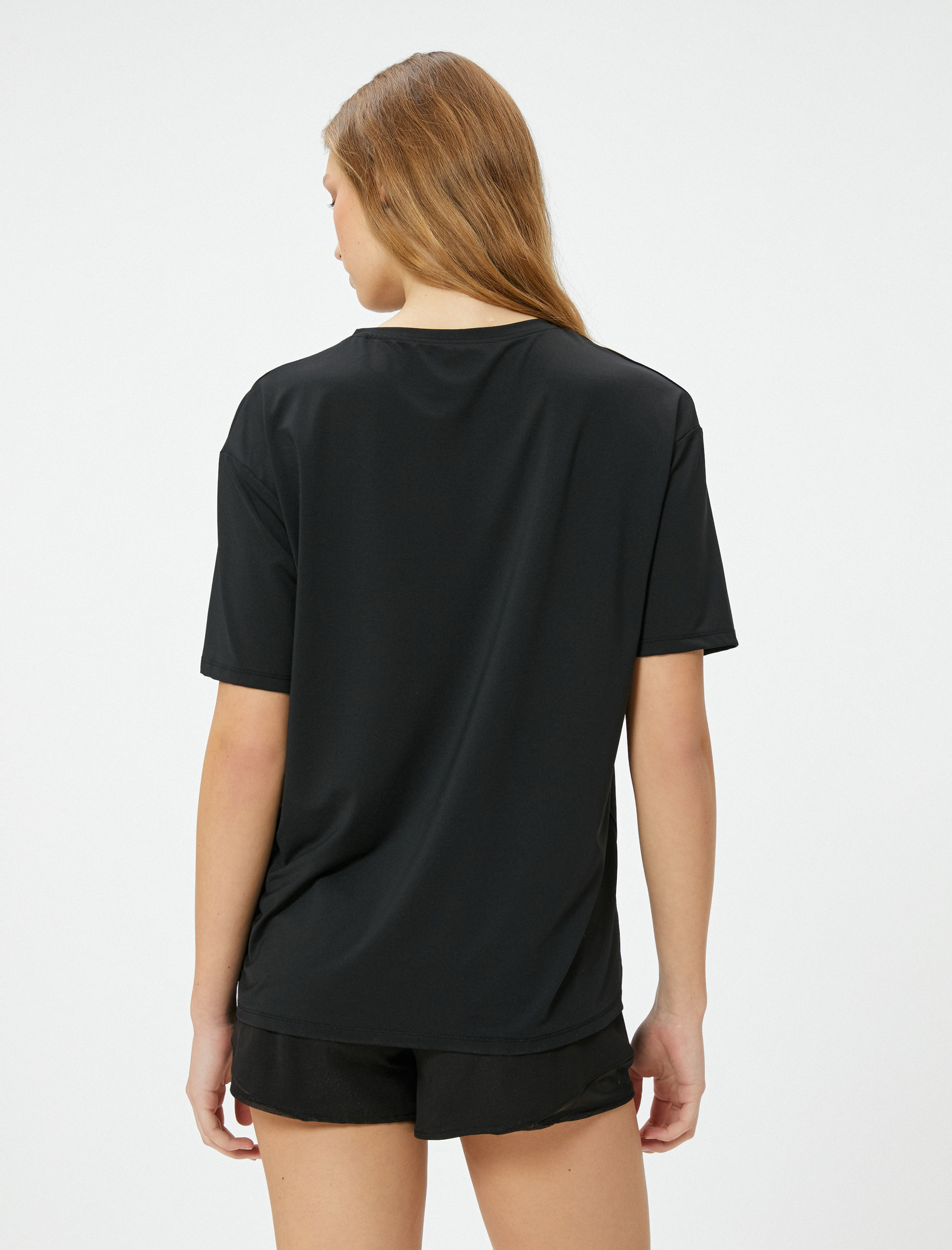   Baskılı Spor Tişört Kısa Kollu Bisiklet Yaka Rahat Kalıp