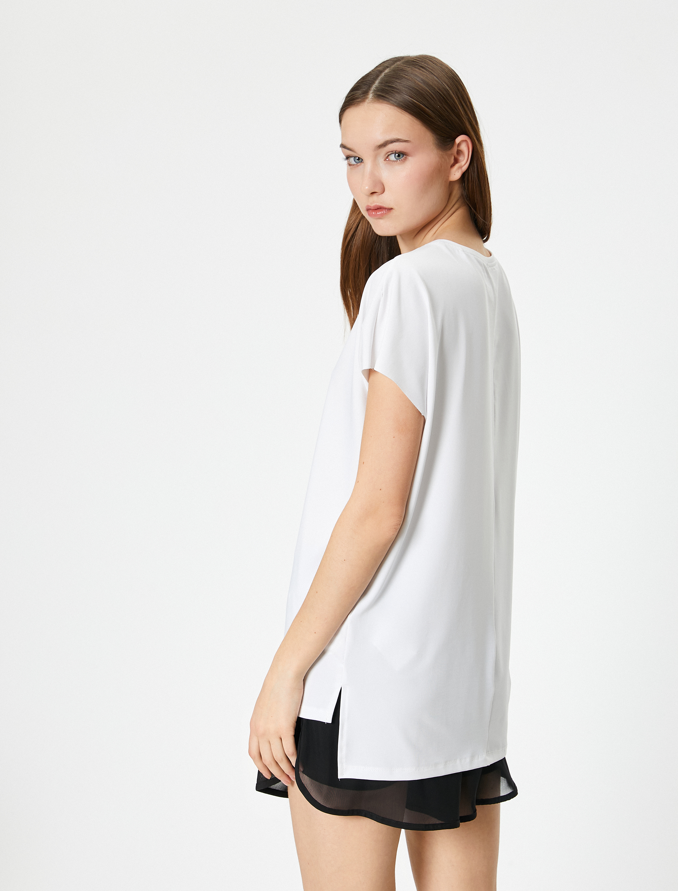   Baskılı Spor Tişört Kısa Kollu Bisiklet Yaka Rahat Kalıp