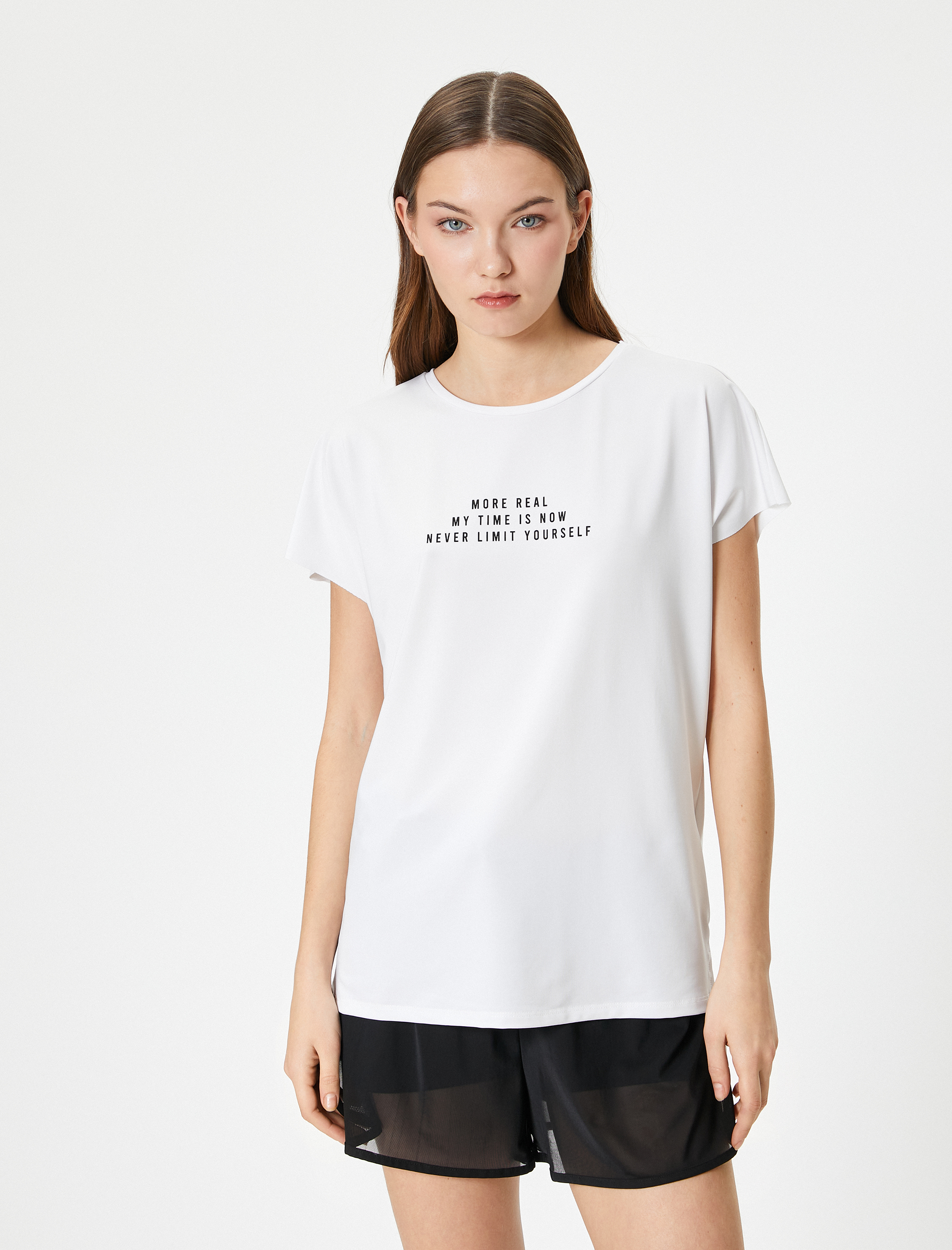   Baskılı Spor Tişört Kısa Kollu Bisiklet Yaka Rahat Kalıp