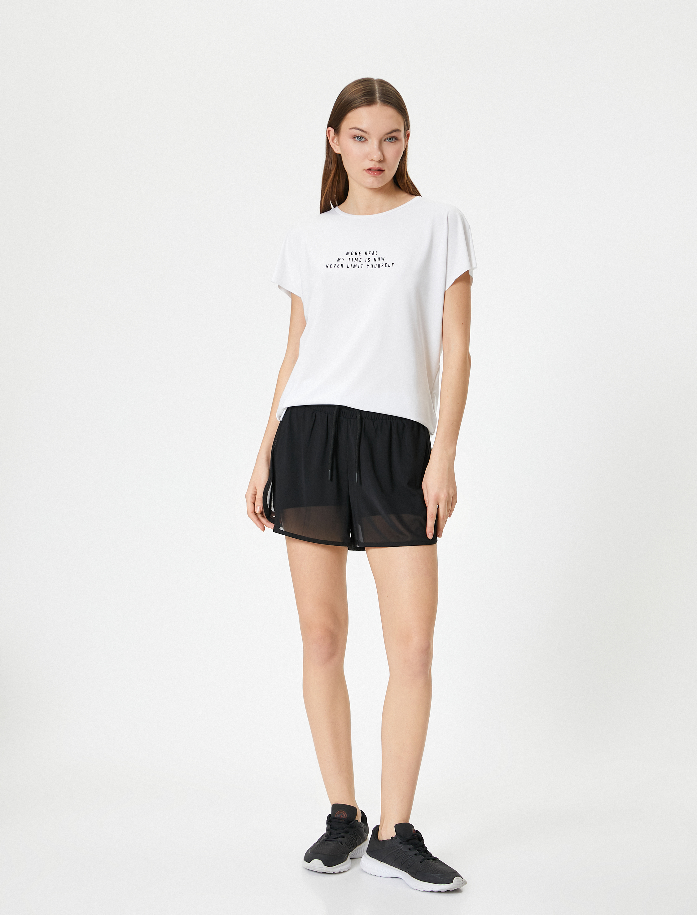   Baskılı Spor Tişört Kısa Kollu Bisiklet Yaka Rahat Kalıp