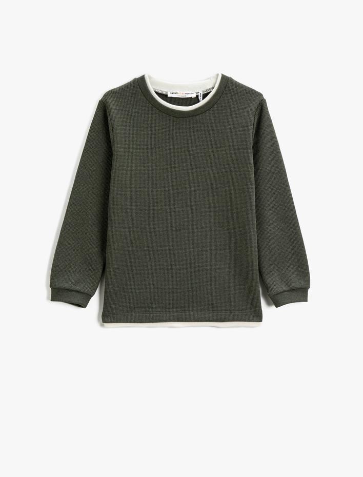 Erkek Çocuk Basic Sweatshirt Bisiklet Yaka
