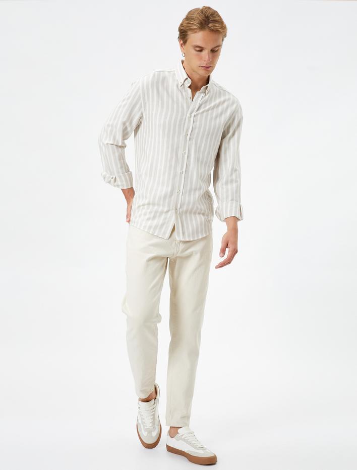  Klasik Gömlek Uzun Kollu Slim Fit Düğmeli