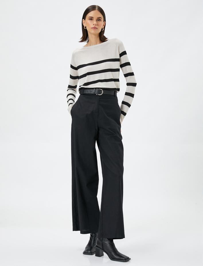  Triko Kazak Basic Bisiklet Yaka Uzun Kollu