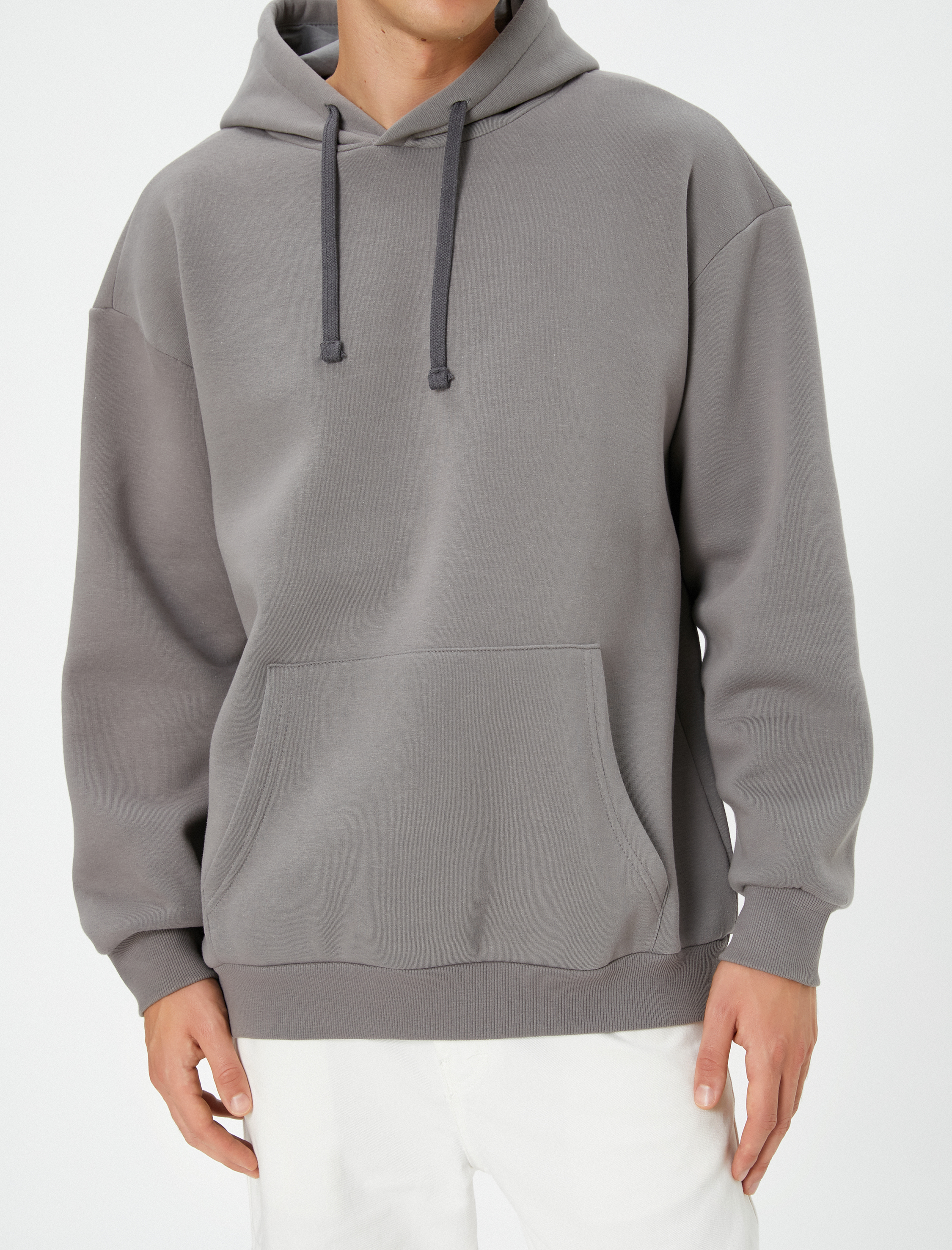   Kapşonlu Sweat Kanguru Cep Detaylı Uzun Kollu Şardonlu