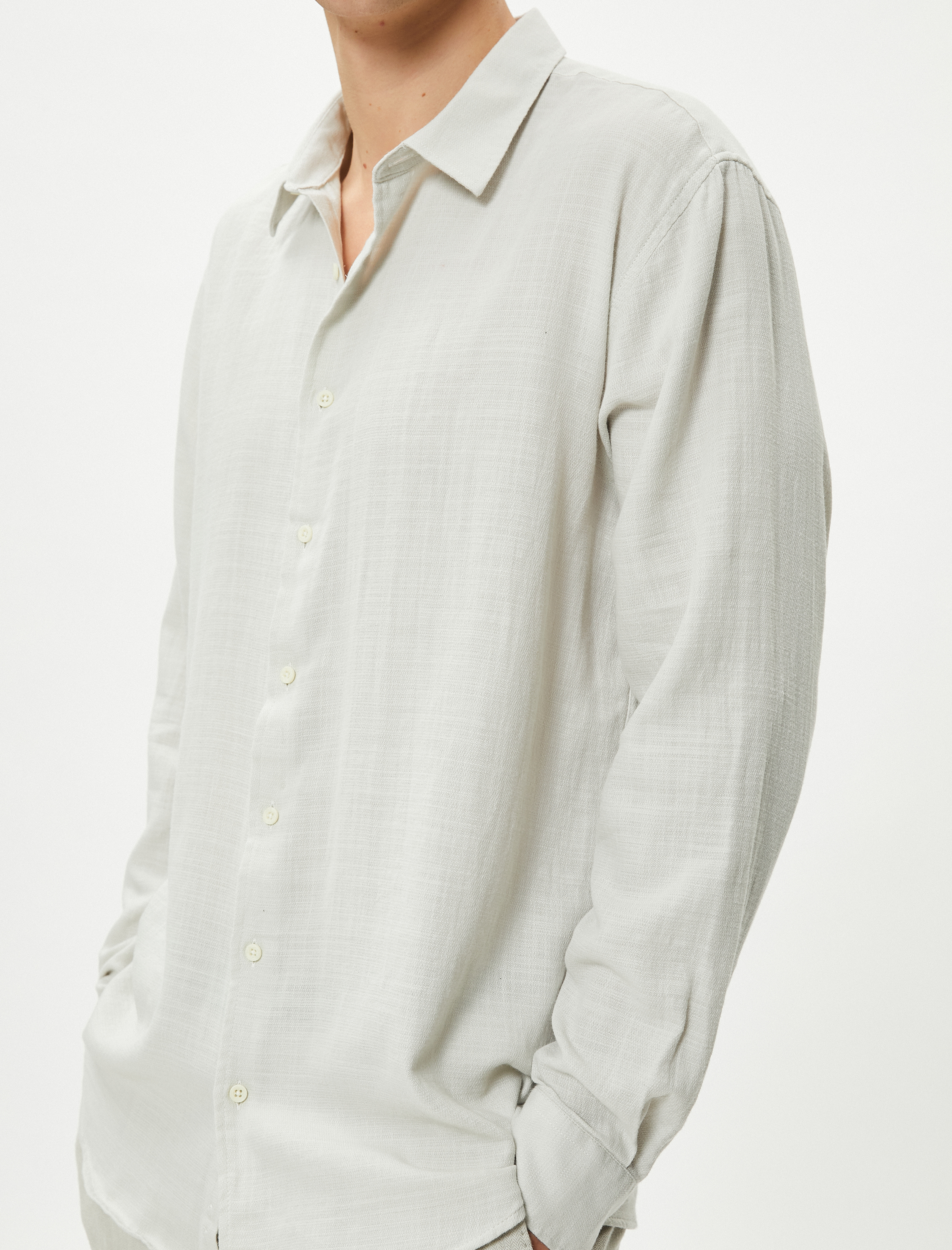   İtalyan Yaka Gömlek Uzun Kollu Pamuklu Regular Fit