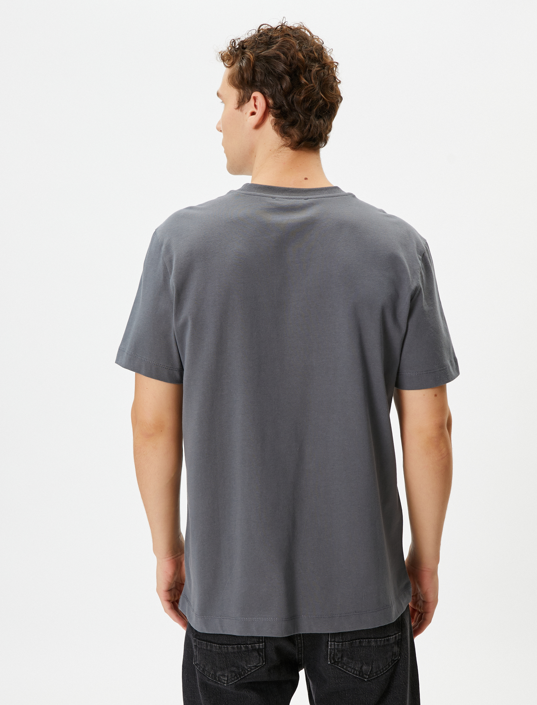   Basic Tişört Bisiklet Yaka Kısa Kollu Pamuklu