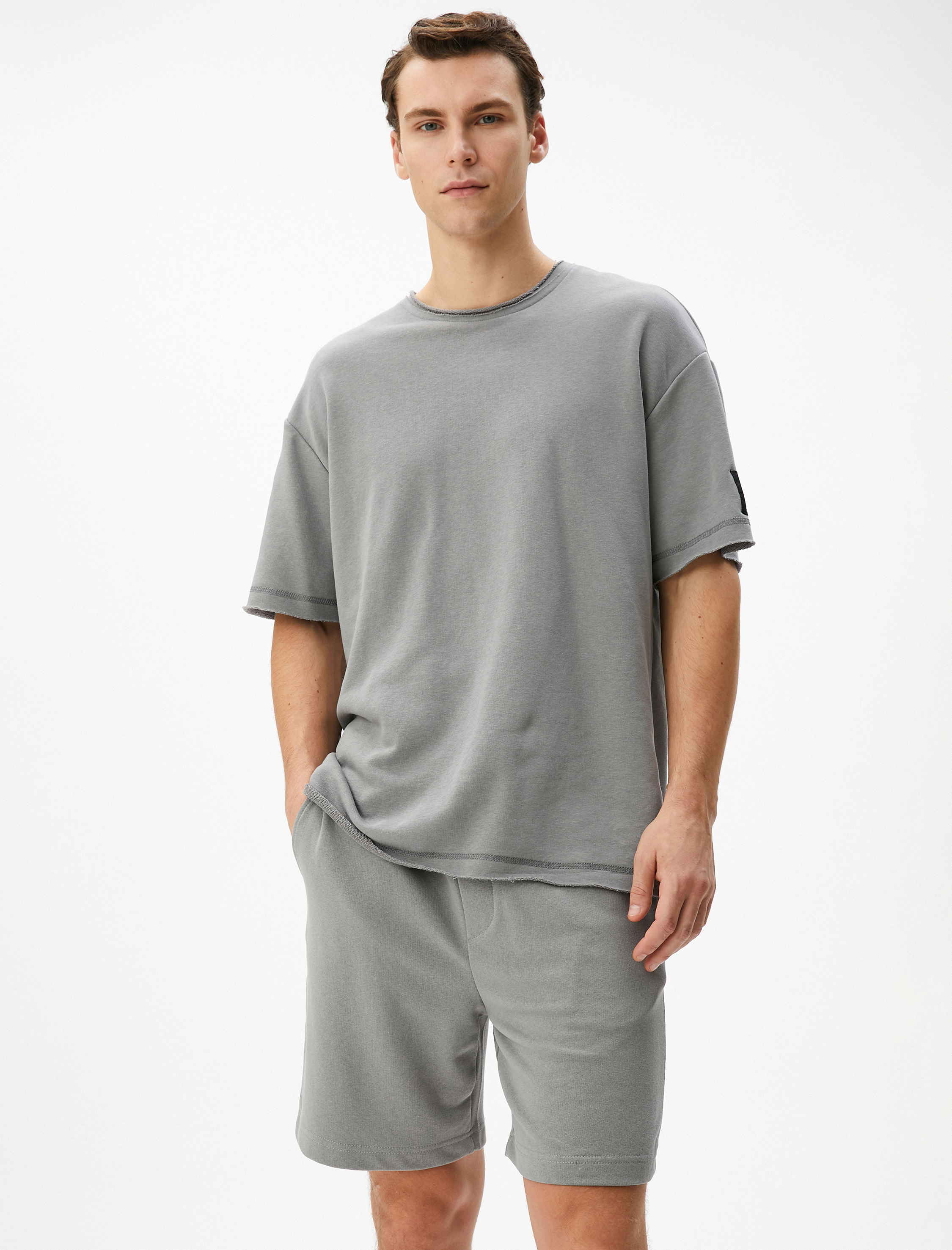   Basic Dokuma Şort Beli Bağcıklı Cep Detaylı