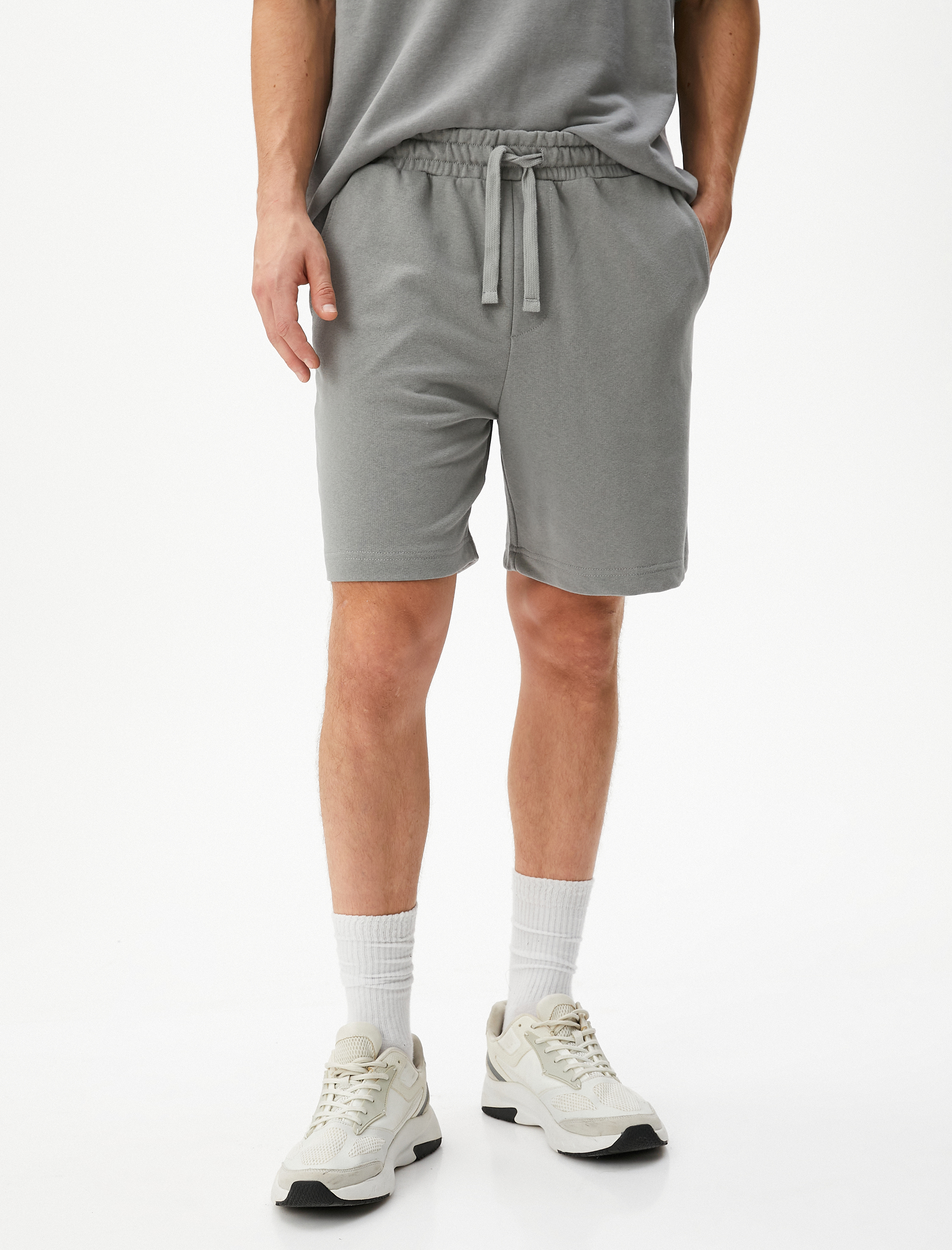   Basic Dokuma Şort Beli Bağcıklı Cep Detaylı