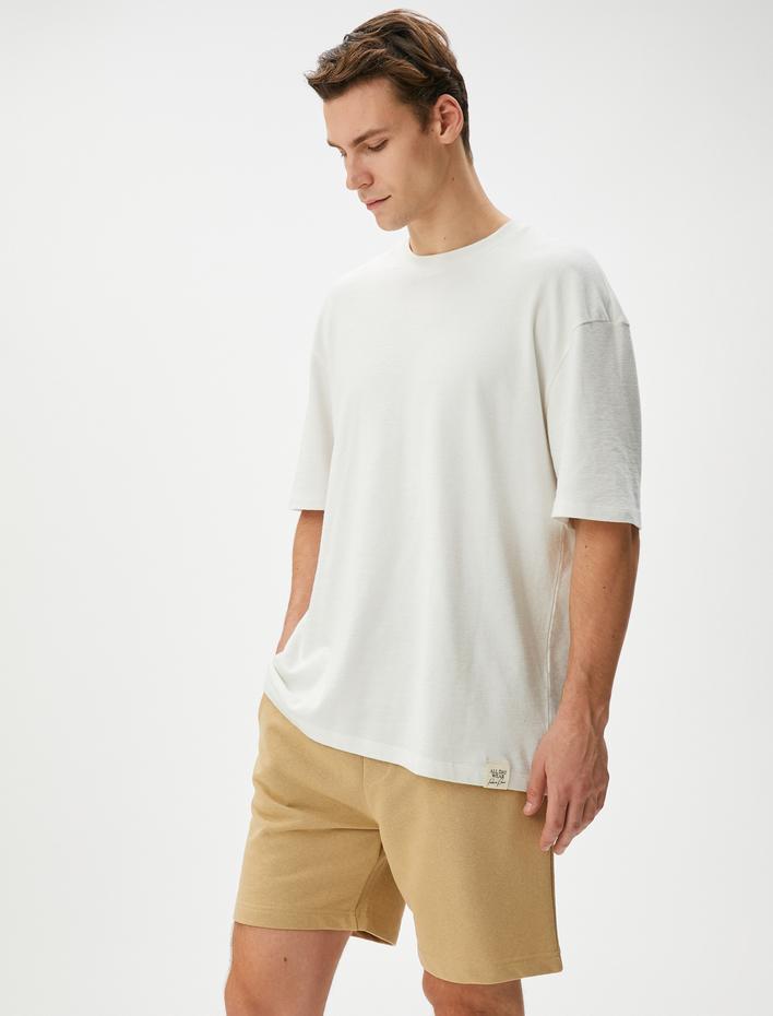  Basic Dokuma Şort Beli Bağcıklı Cep Detaylı