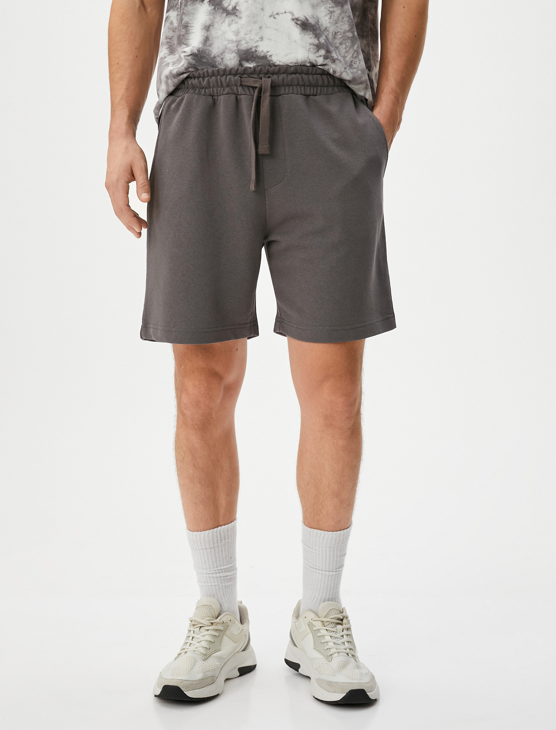   Basic Dokuma Şort Beli Bağcıklı Cep Detaylı