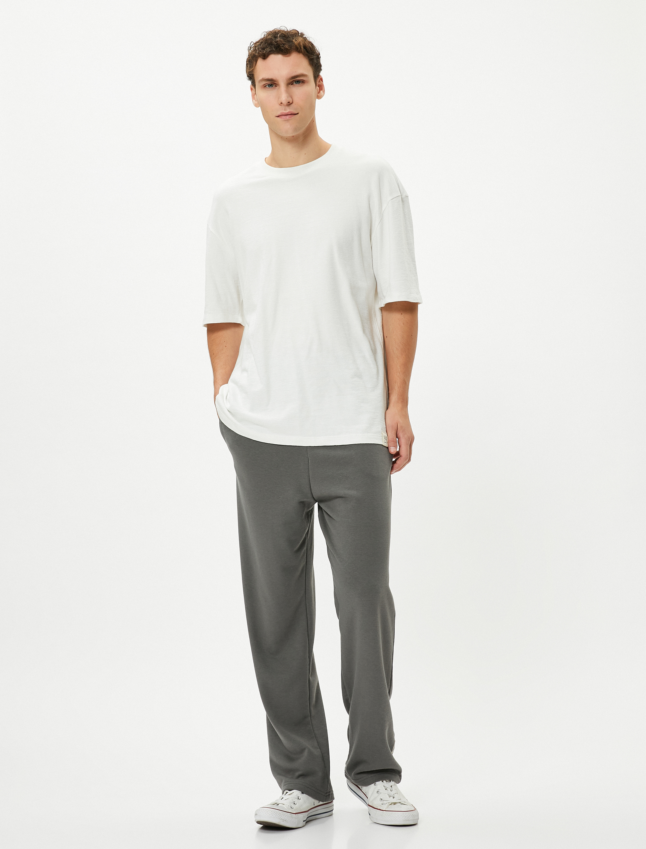   Bol Paça Eşofman Altı Beli Bağcıklı Cepli