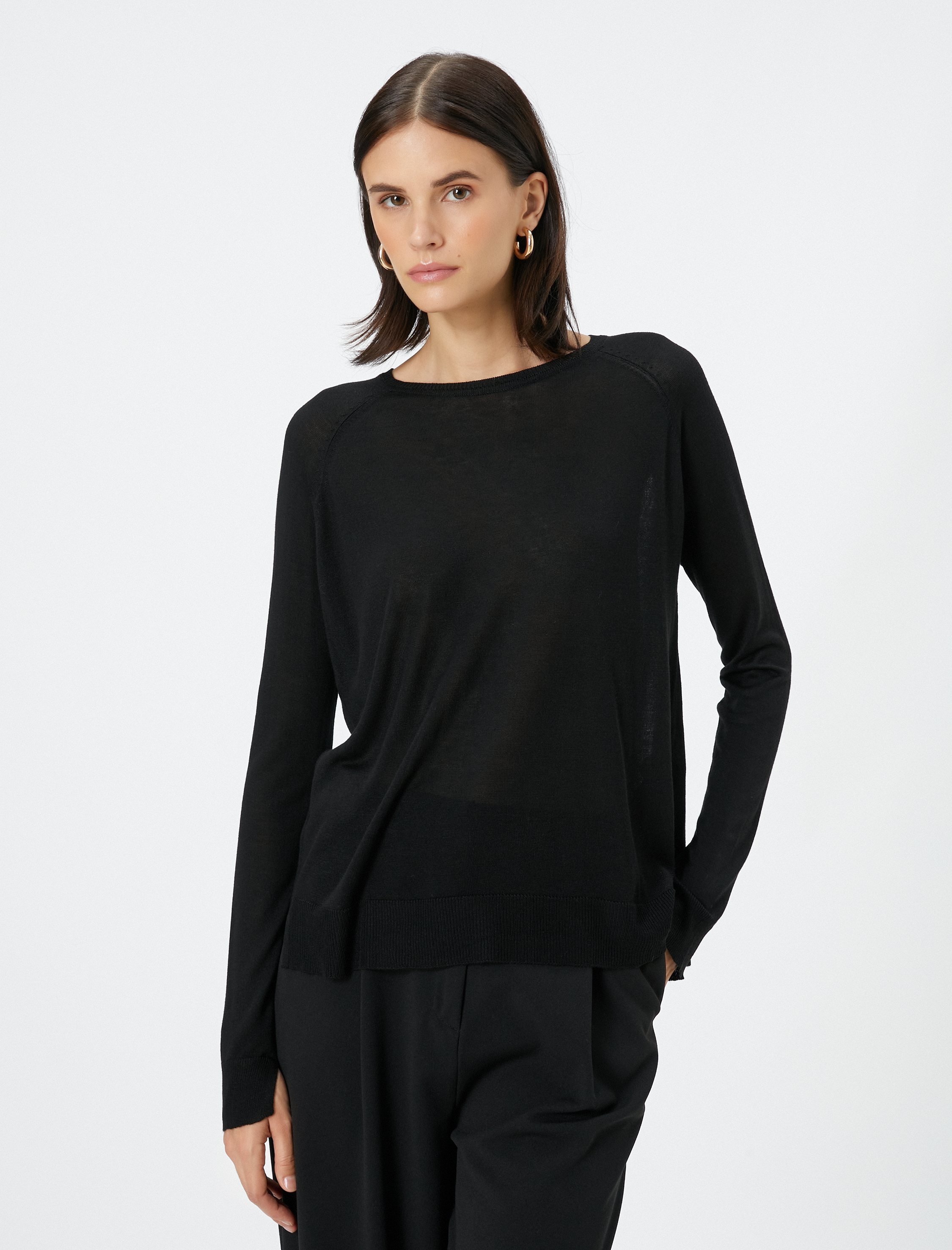   Triko Kazak Basic Bisiklet Yaka Uzun Kollu