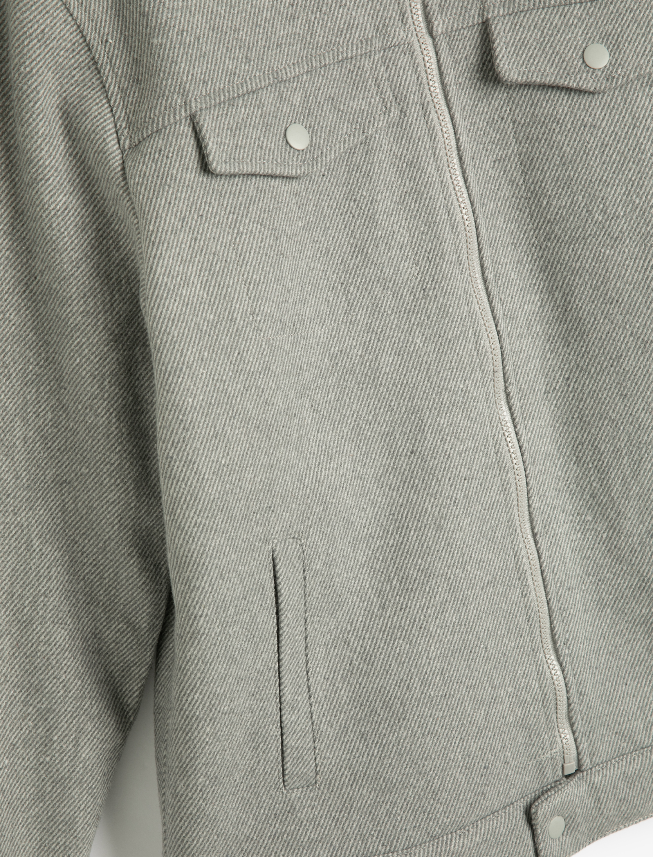   Klasik Yaka Ceket İçi Peluş Fermuarlı Kapaklı Cepli