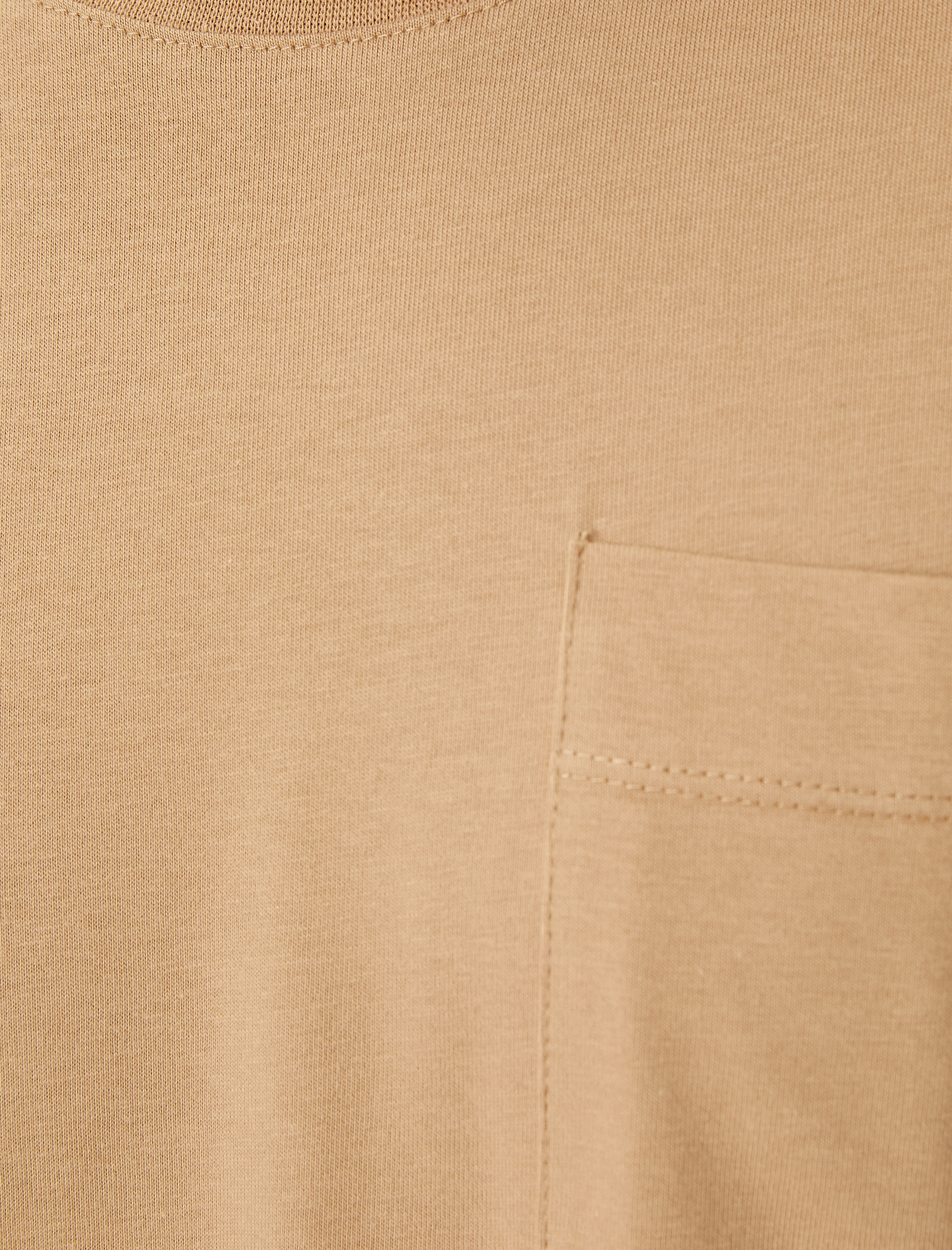   Basic Tişört Cep Detaylı Bisiklet Yaka Kısa Kollu Pamuklu