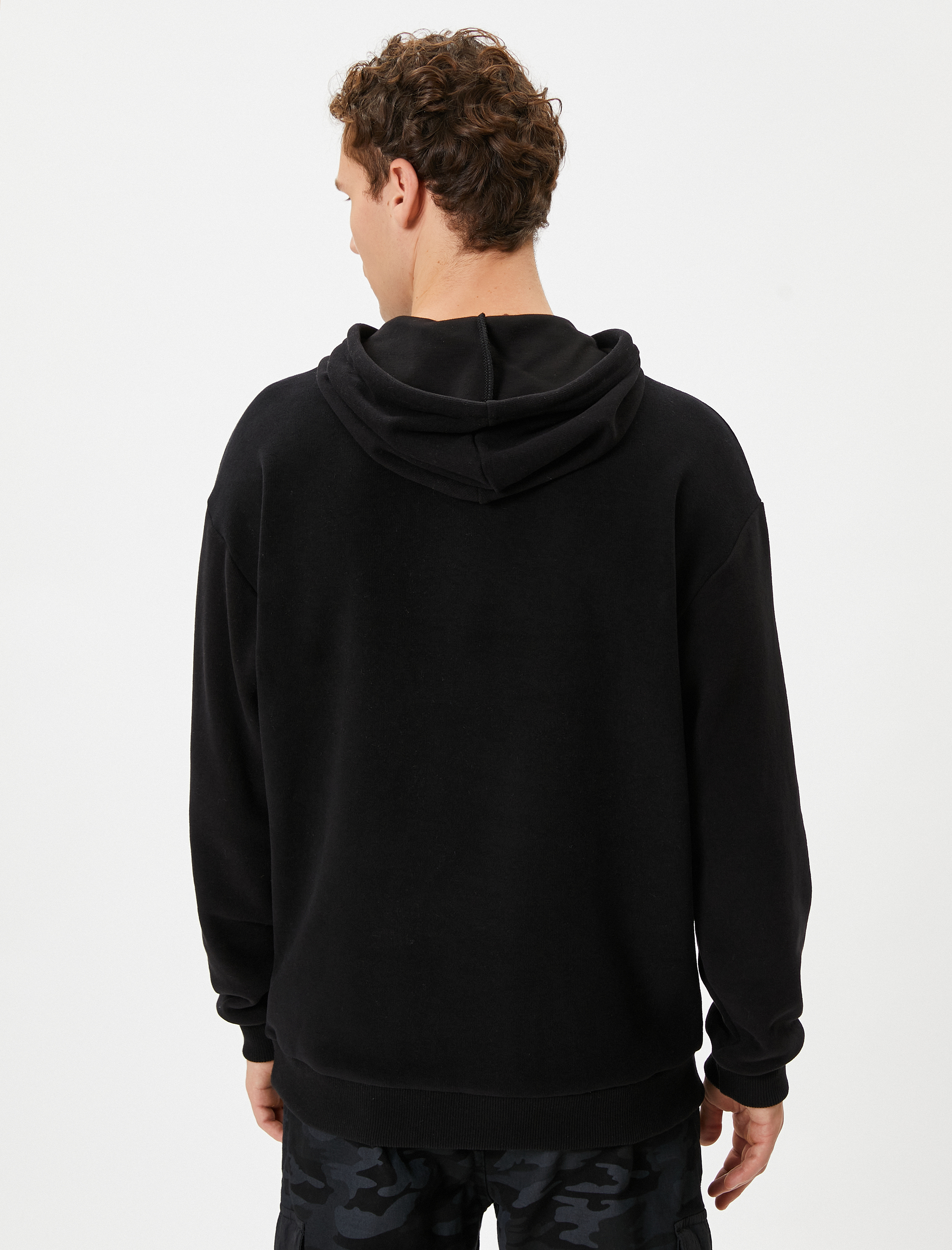   Basic Hoodie Kanguru Cepli Rahat Kesim Uzun Kollu