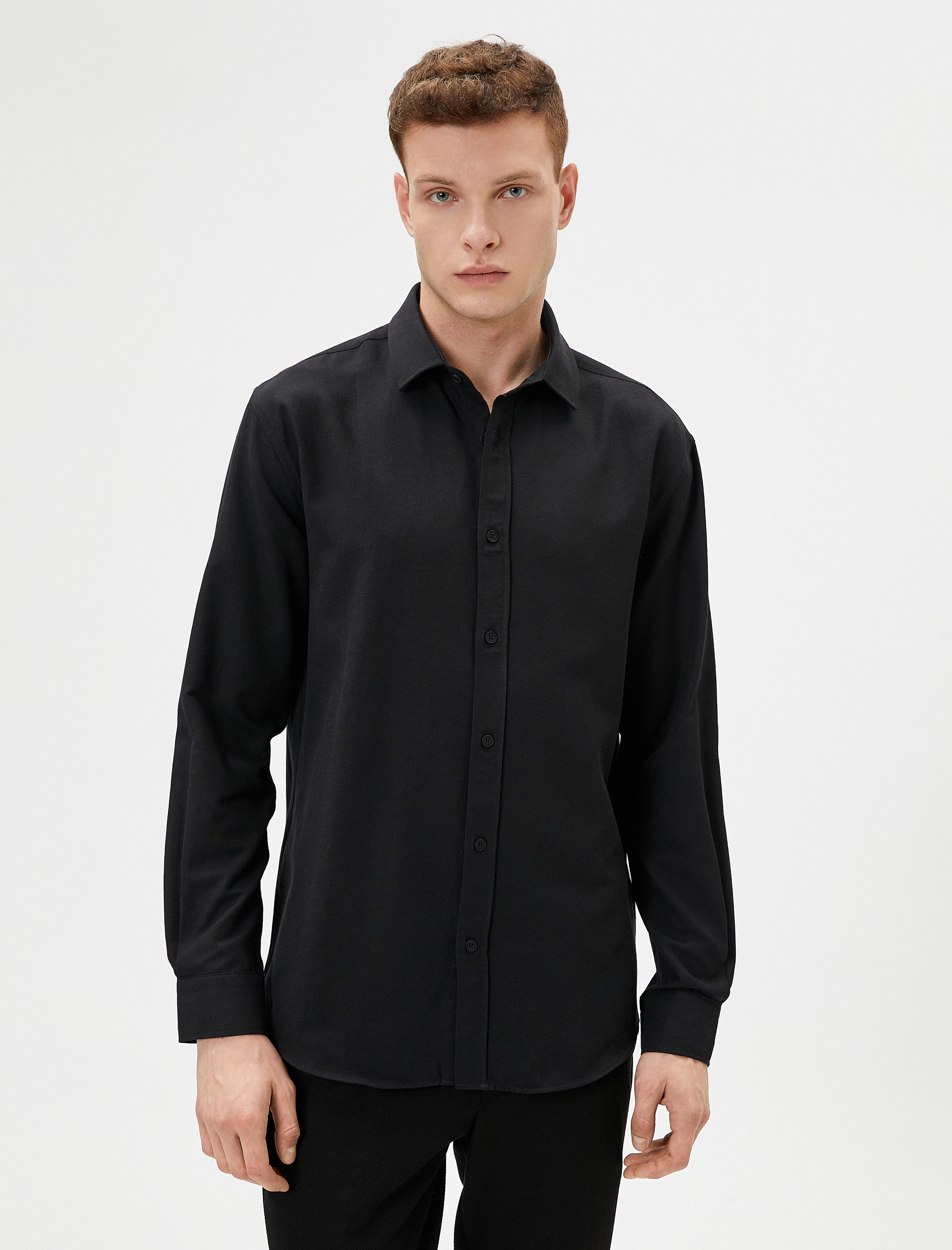   Klasik Gömlek Basic Düğmeli Uzun Kollu Regular Fit