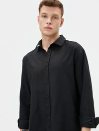 Klasik Gömlek Basic Düğmeli Uzun Kollu