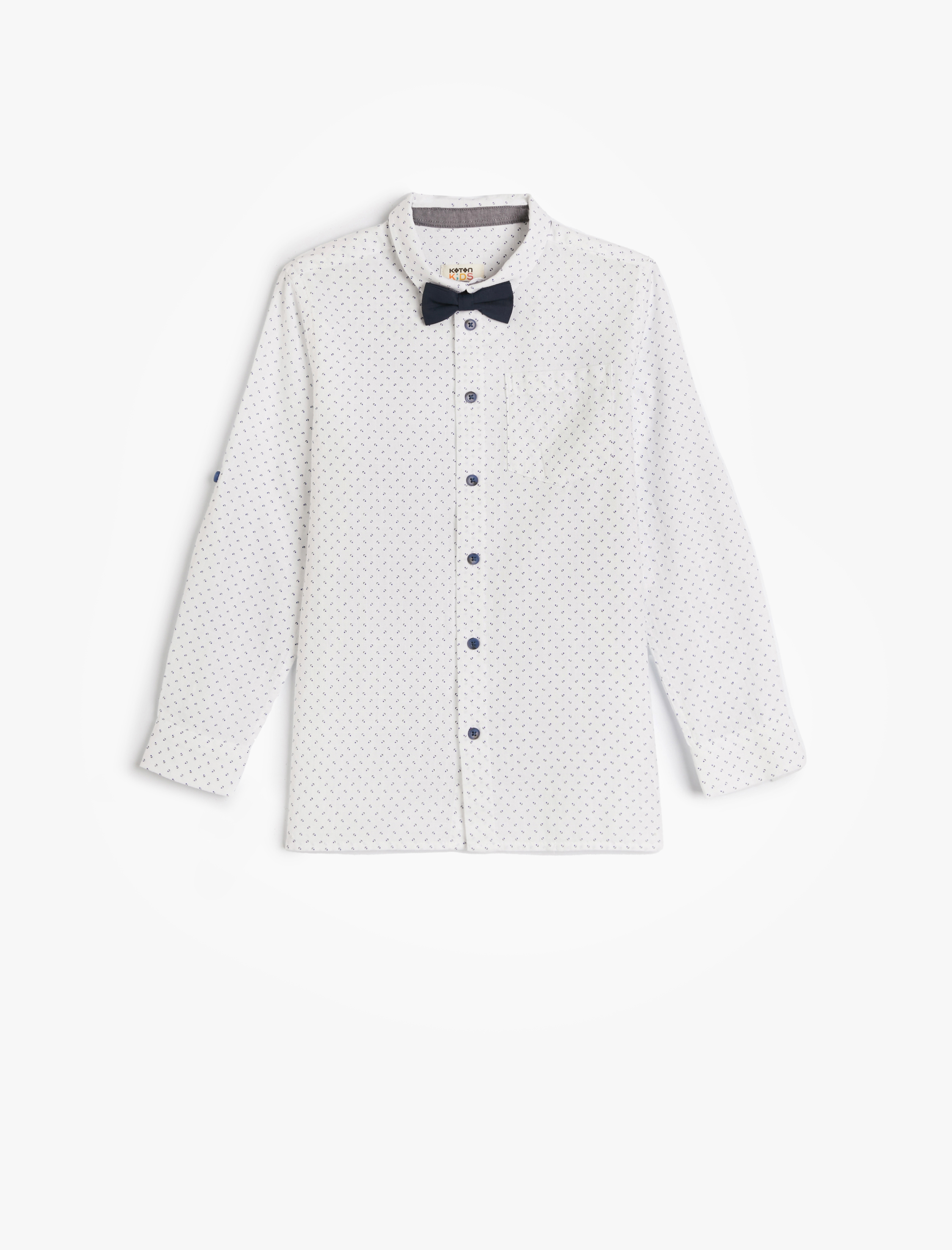  Erkek Çocuk Papyonlu Gömlek Uzun Kollu Klasik Yaka
