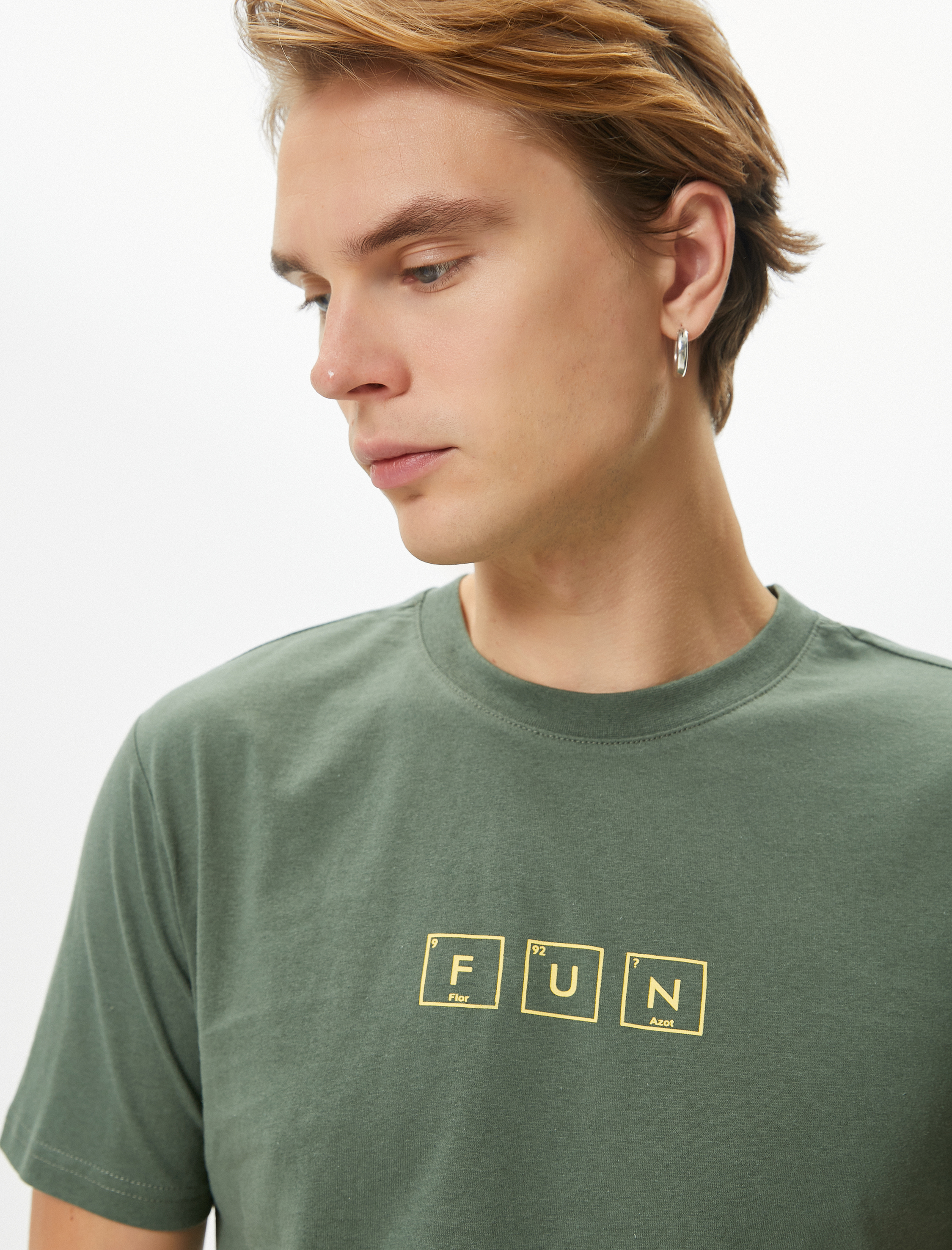   Slogan Baskılı Tişört Slim Fit Bisiklet Yaka Kısa Kollu