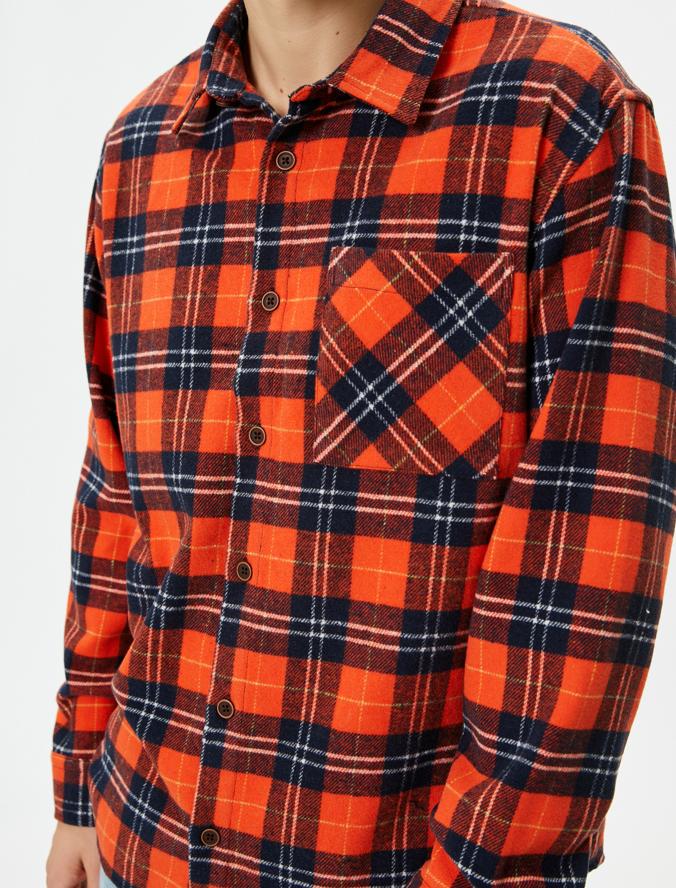   Oduncu Gömleği Cep Detaylı Düğmeli Klasik Yaka