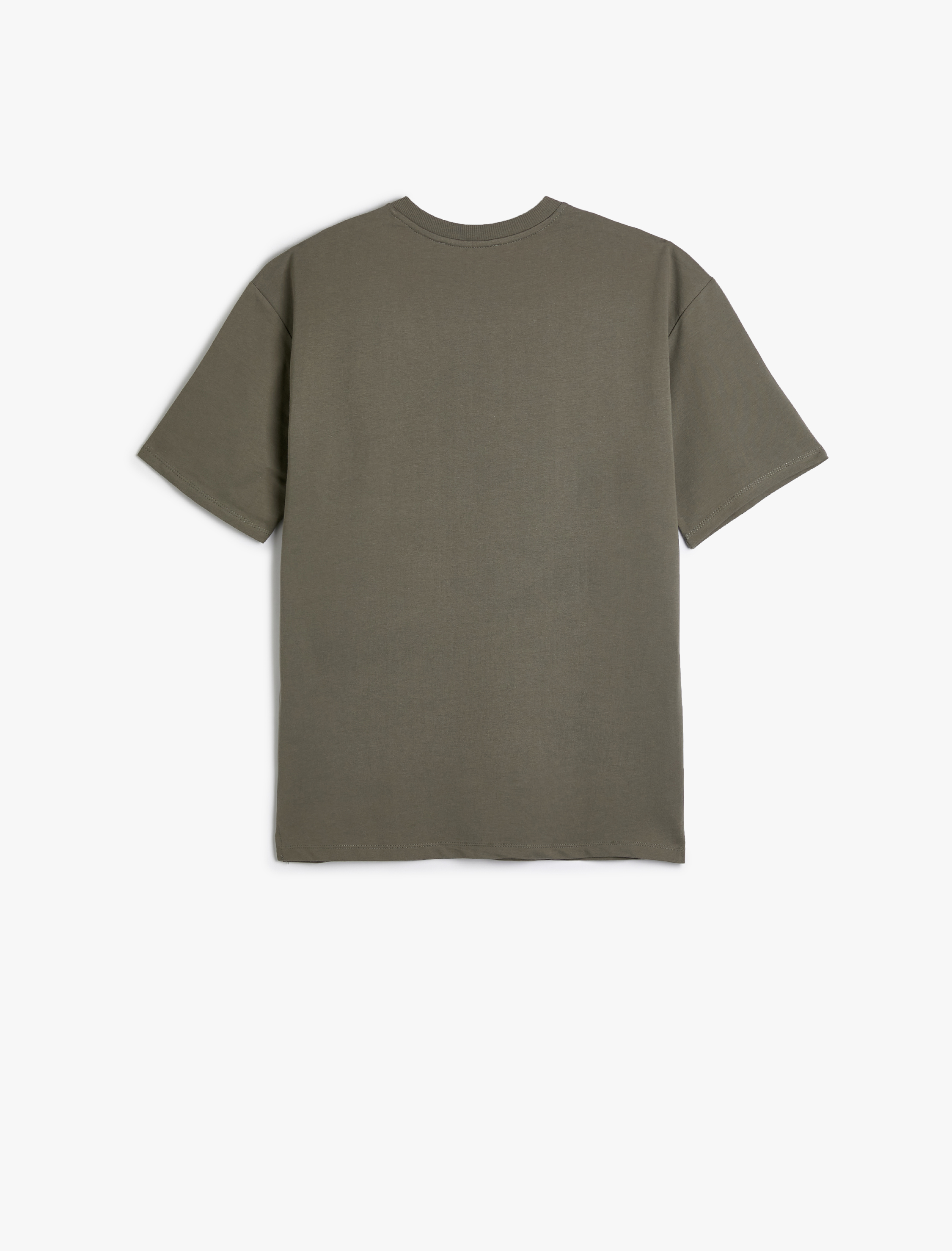   Basic Oversize Tişört Bisiklet Yaka Düşük Omuzlu Kısa Kollu Pamuklu