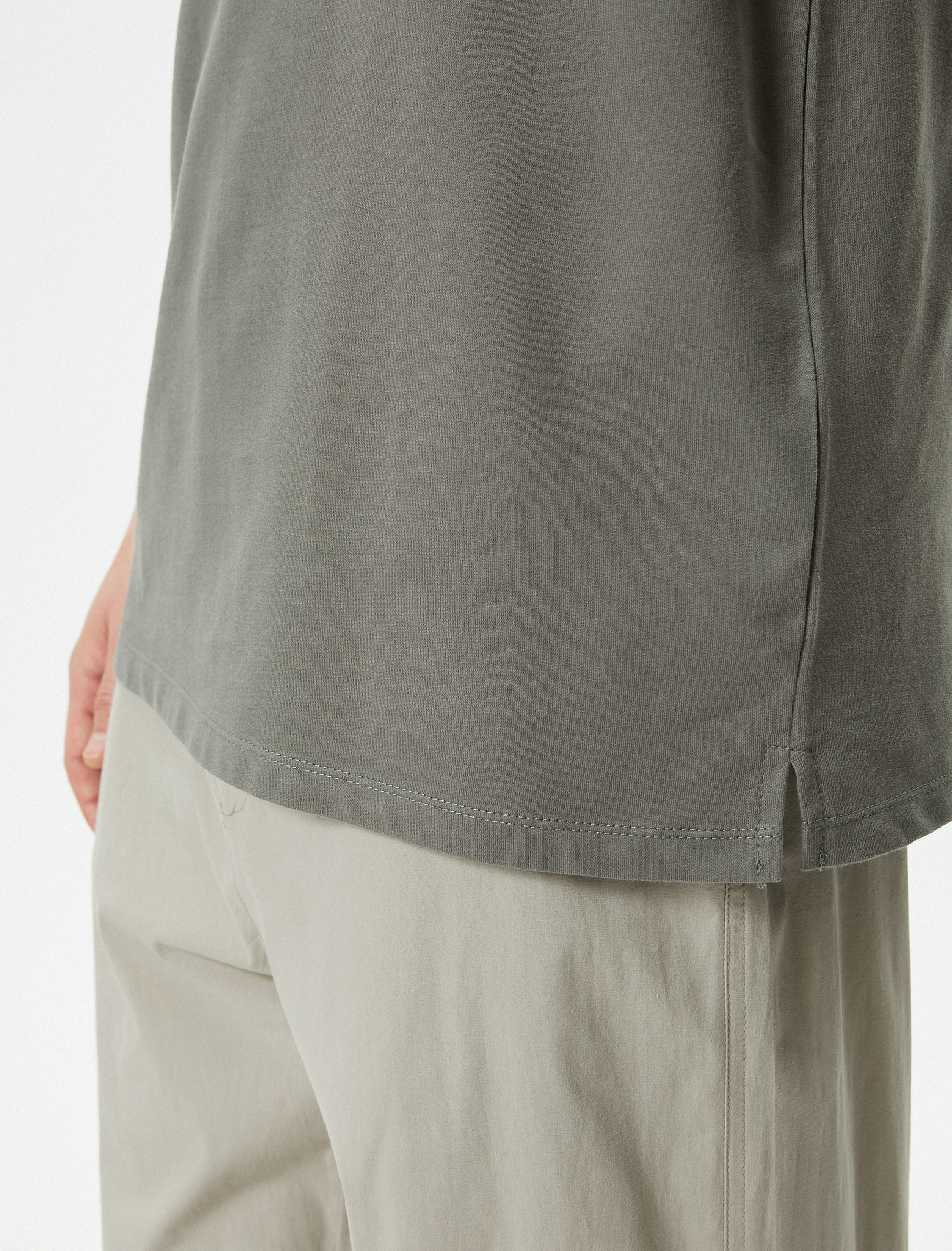   Basic Oversize Tişört Bisiklet Yaka Düşük Omuzlu Kısa Kollu Pamuklu