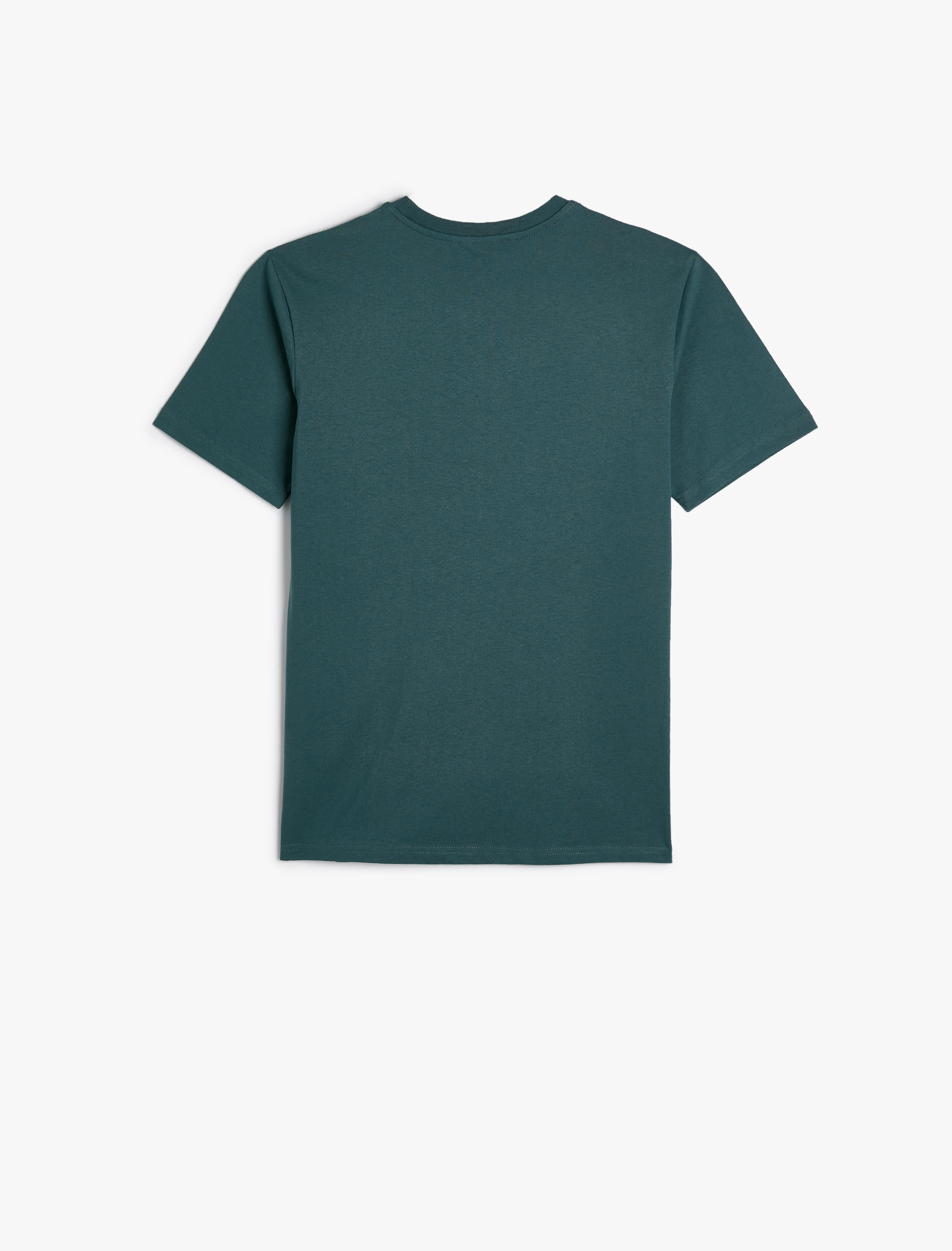   Slogan Baskılı Tişört Slim Fit Bisiklet Yaka Kısa Kollu Pamuklu