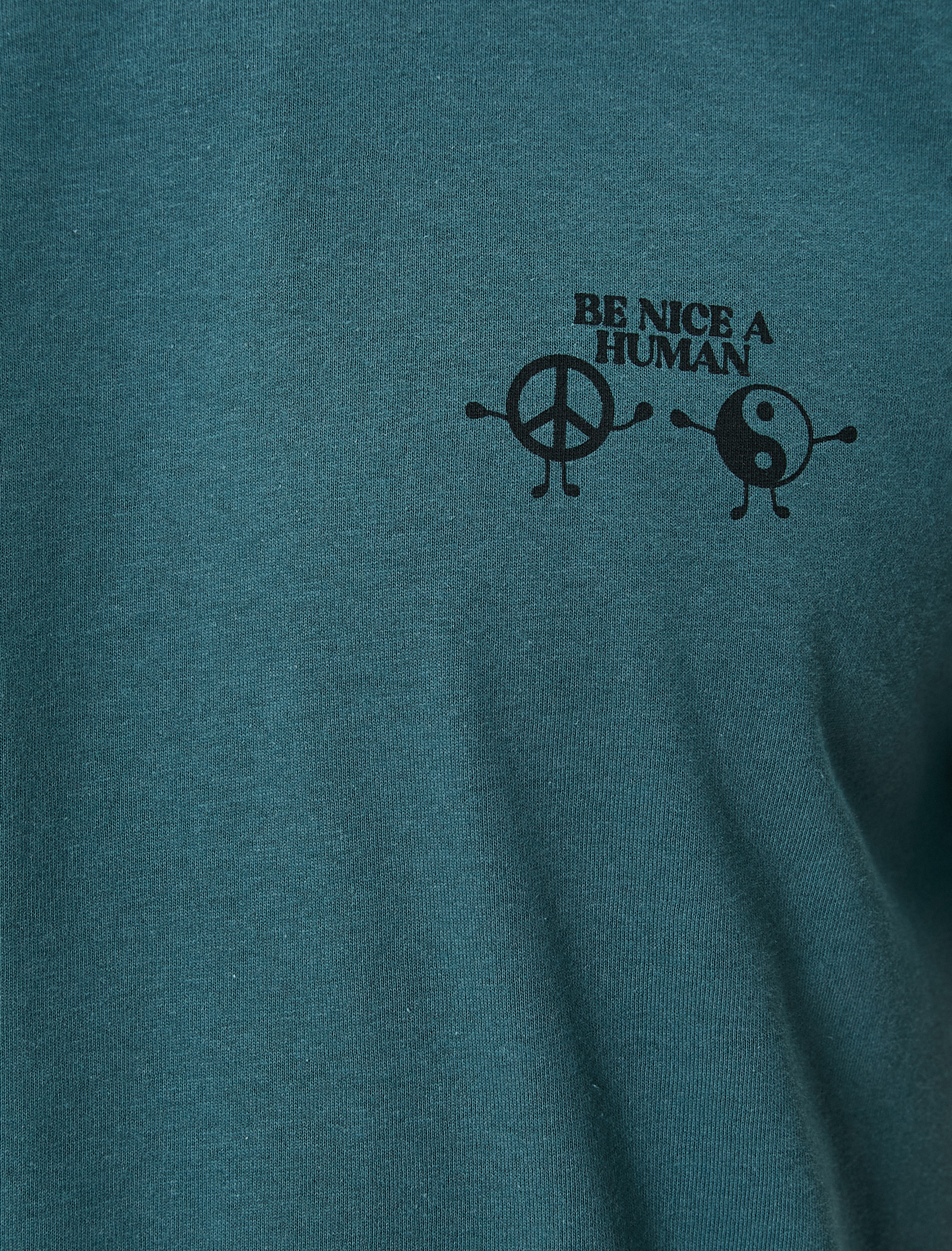   Slogan Baskılı Tişört Slim Fit Bisiklet Yaka Kısa Kollu Pamuklu