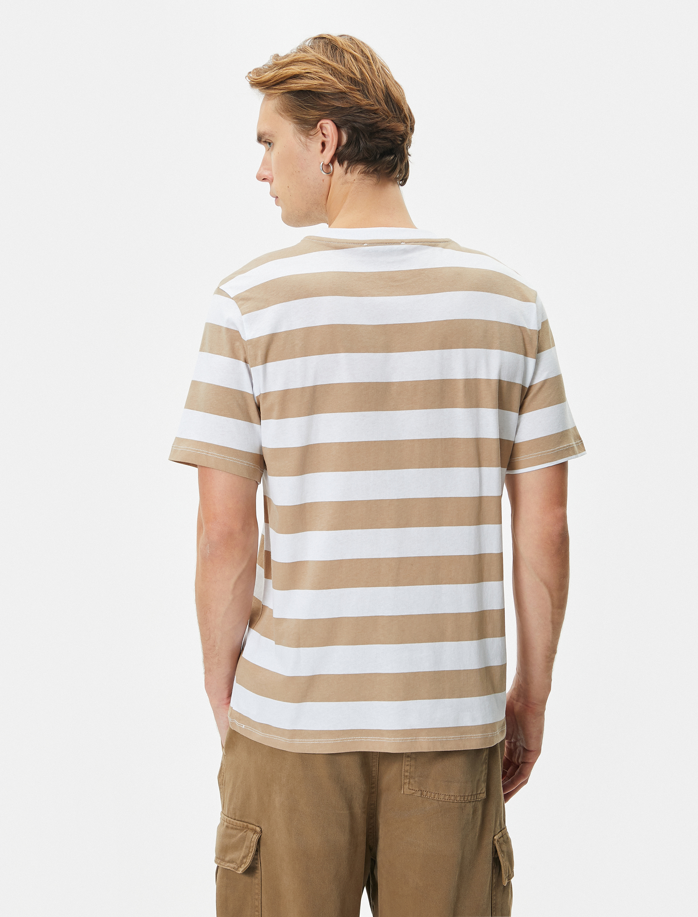   Bisiklet Yaka Tişört Kısa Kollu Pamuklu