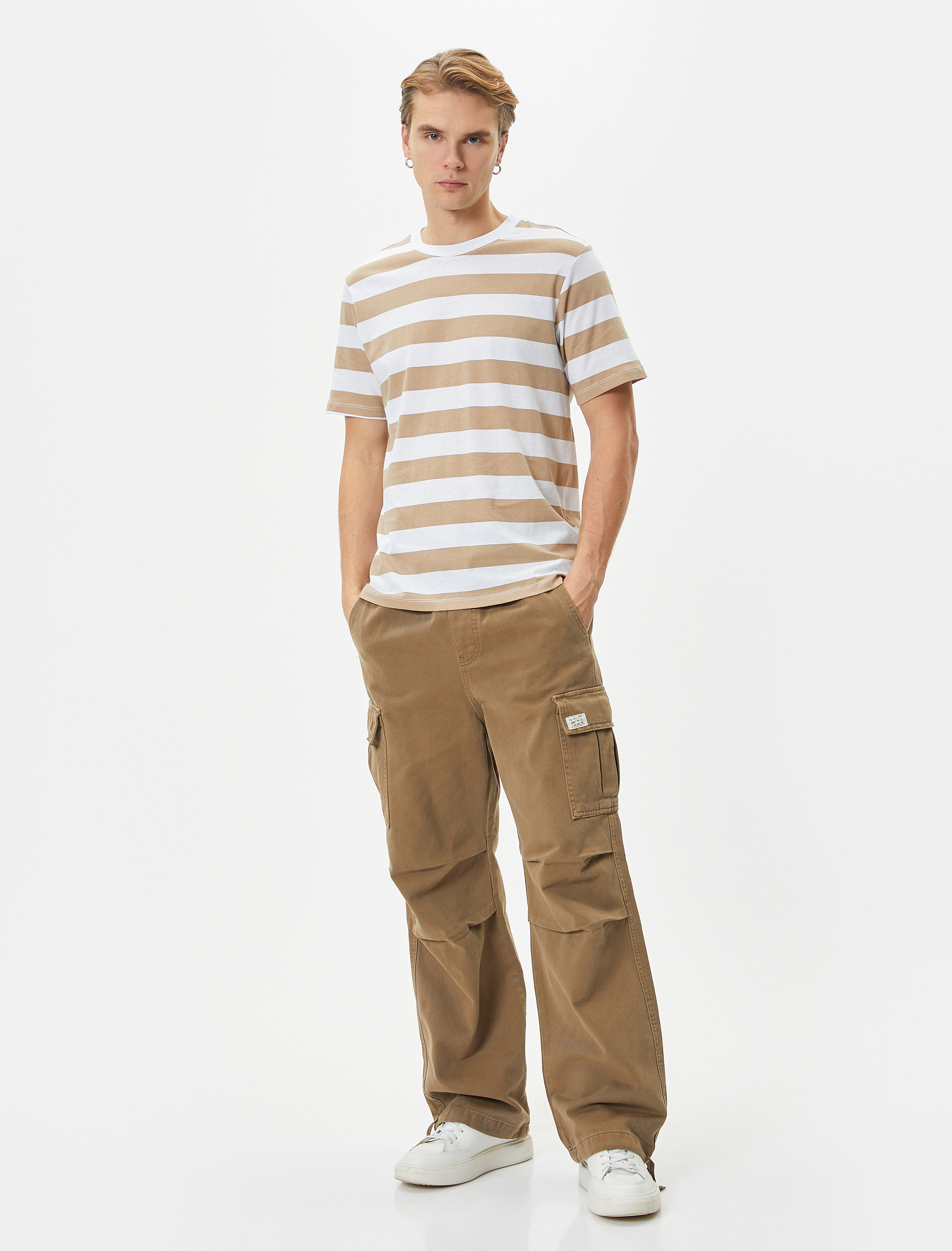   Bisiklet Yaka Tişört Kısa Kollu Pamuklu