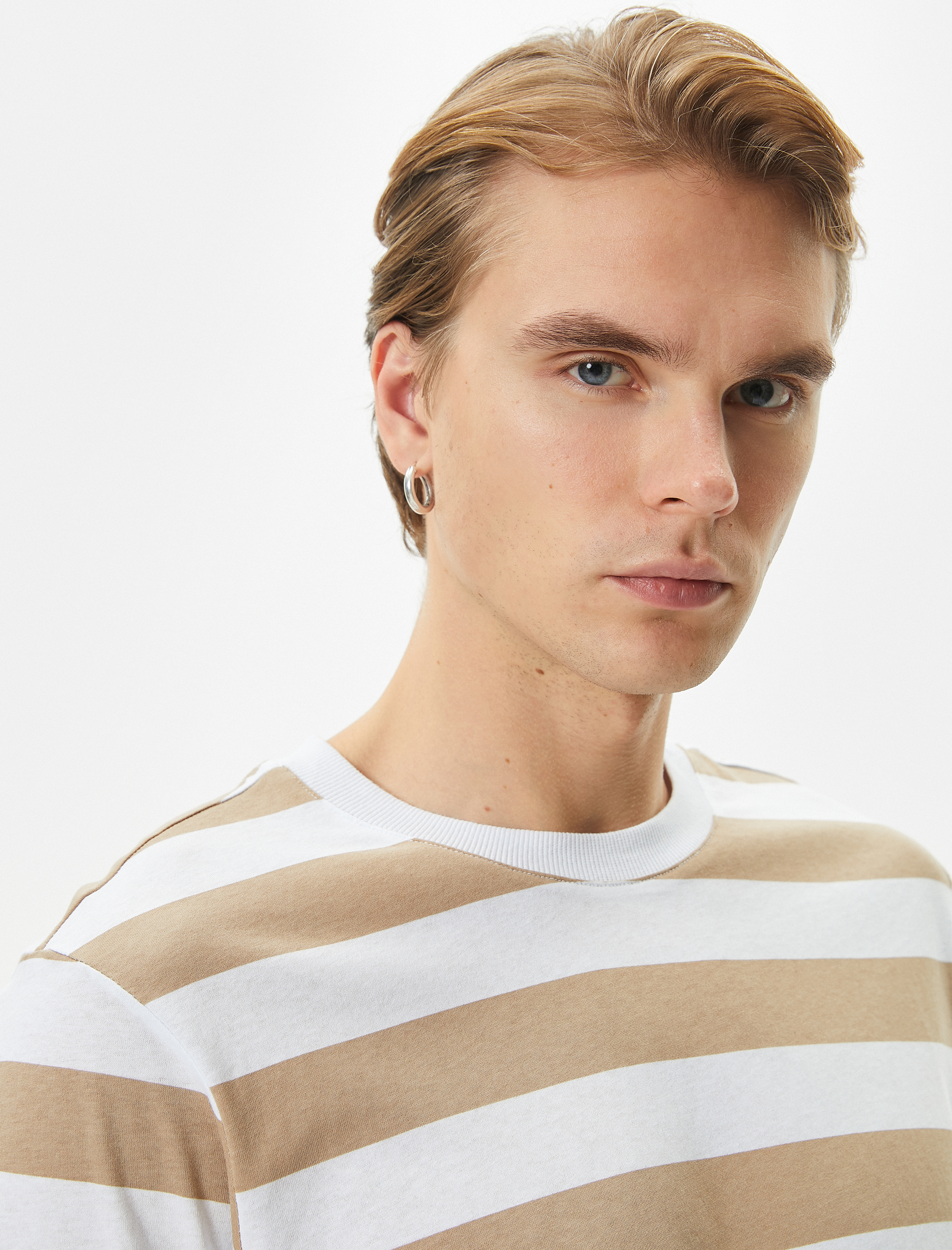   Bisiklet Yaka Tişört Kısa Kollu Pamuklu