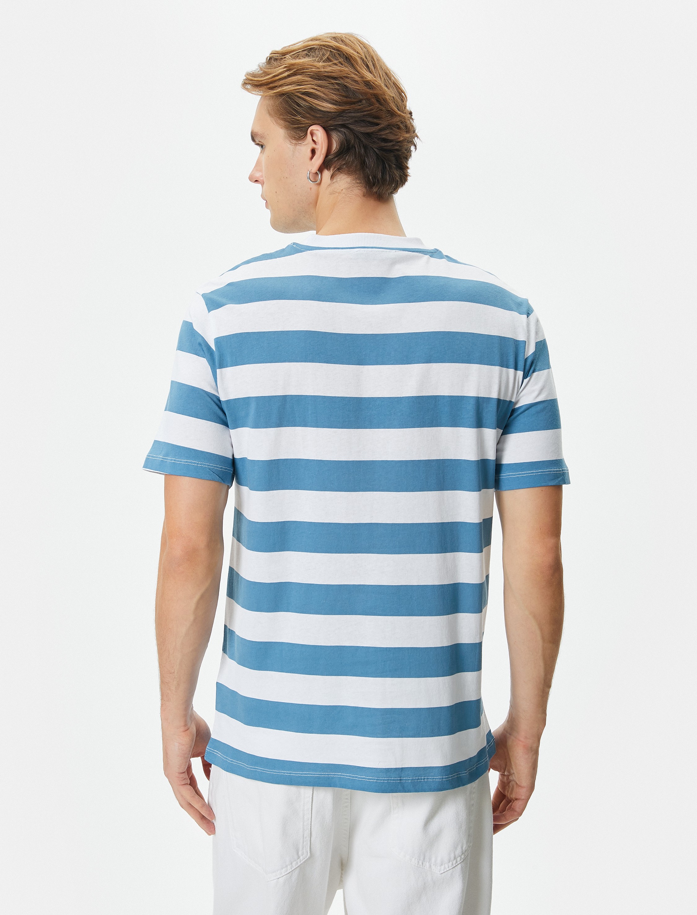   Bisiklet Yaka Tişört Kısa Kollu Pamuklu